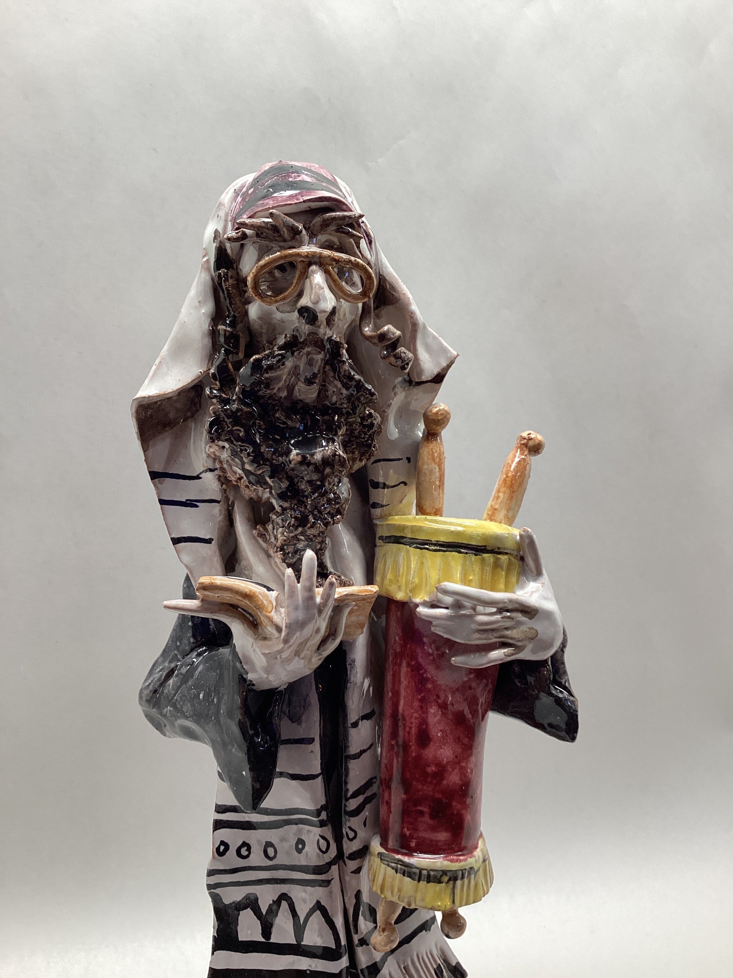 Rabbi Character Ceramic Sculpture - 013.35.297