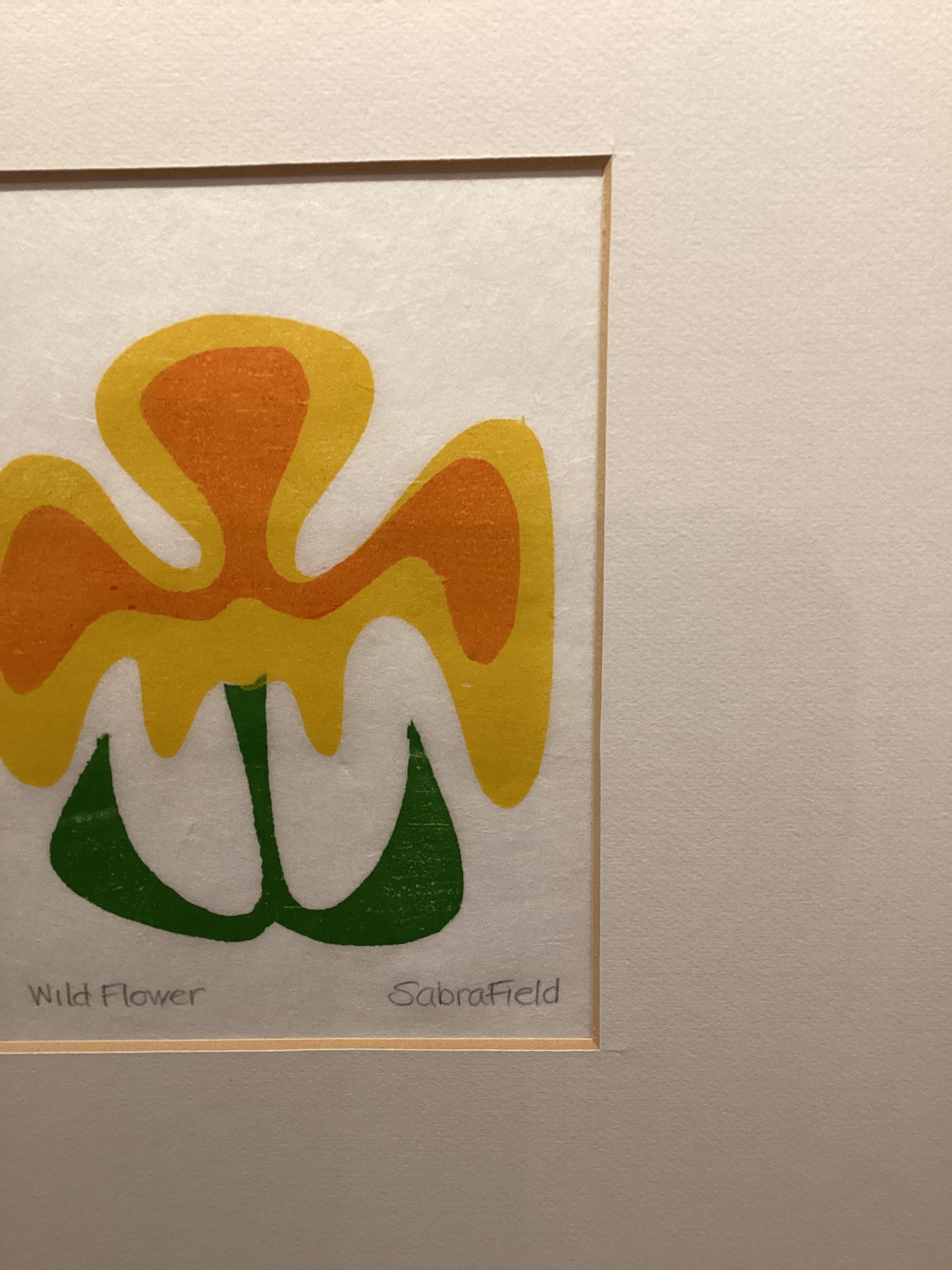 "Wild Flower," Sabra Field, wood cut print - 31B4.35.778