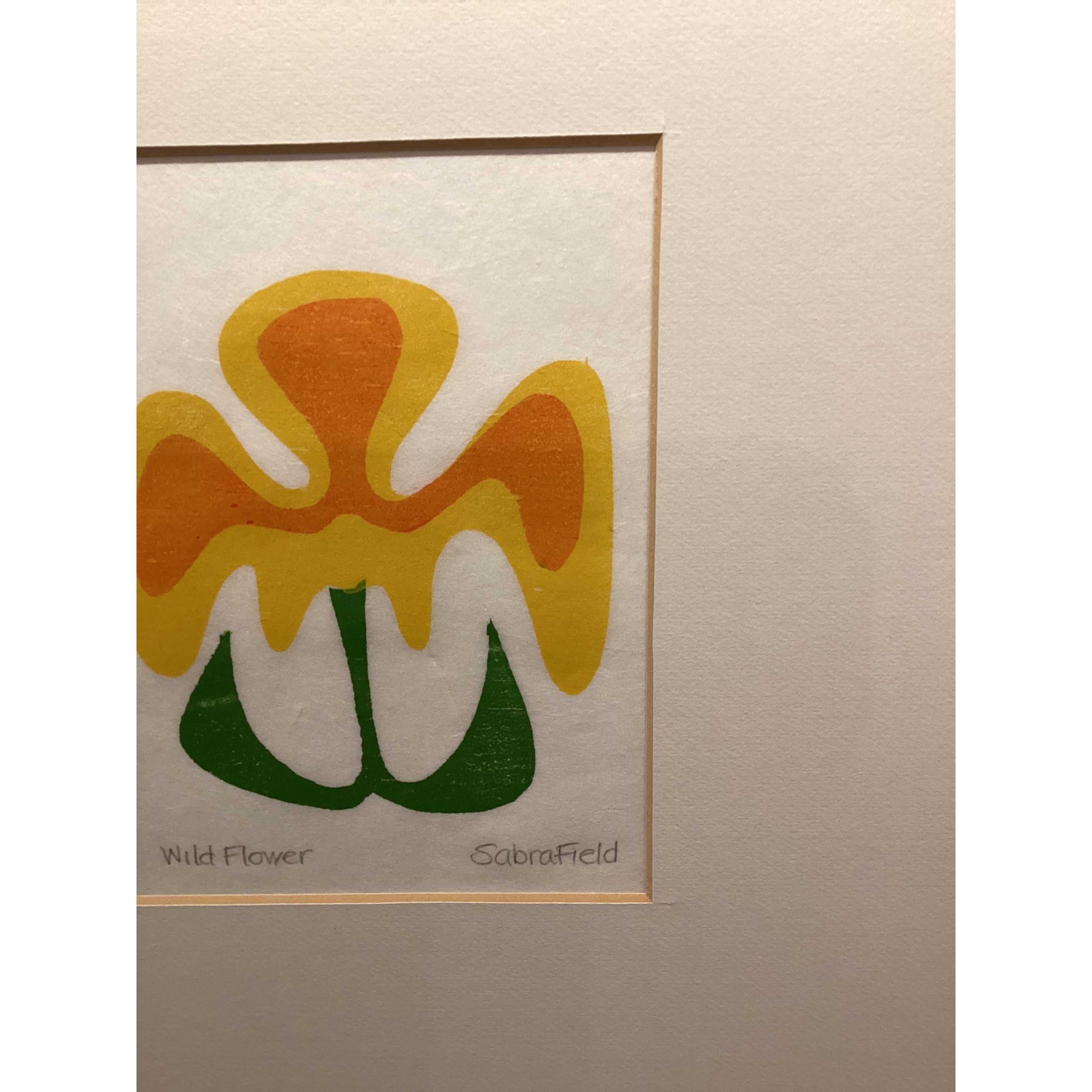 "Wild Flower," Sabra Field, wood cut print - 31B4.35.778