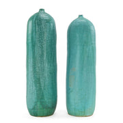 Pair Tall Turquoise Studio Vases