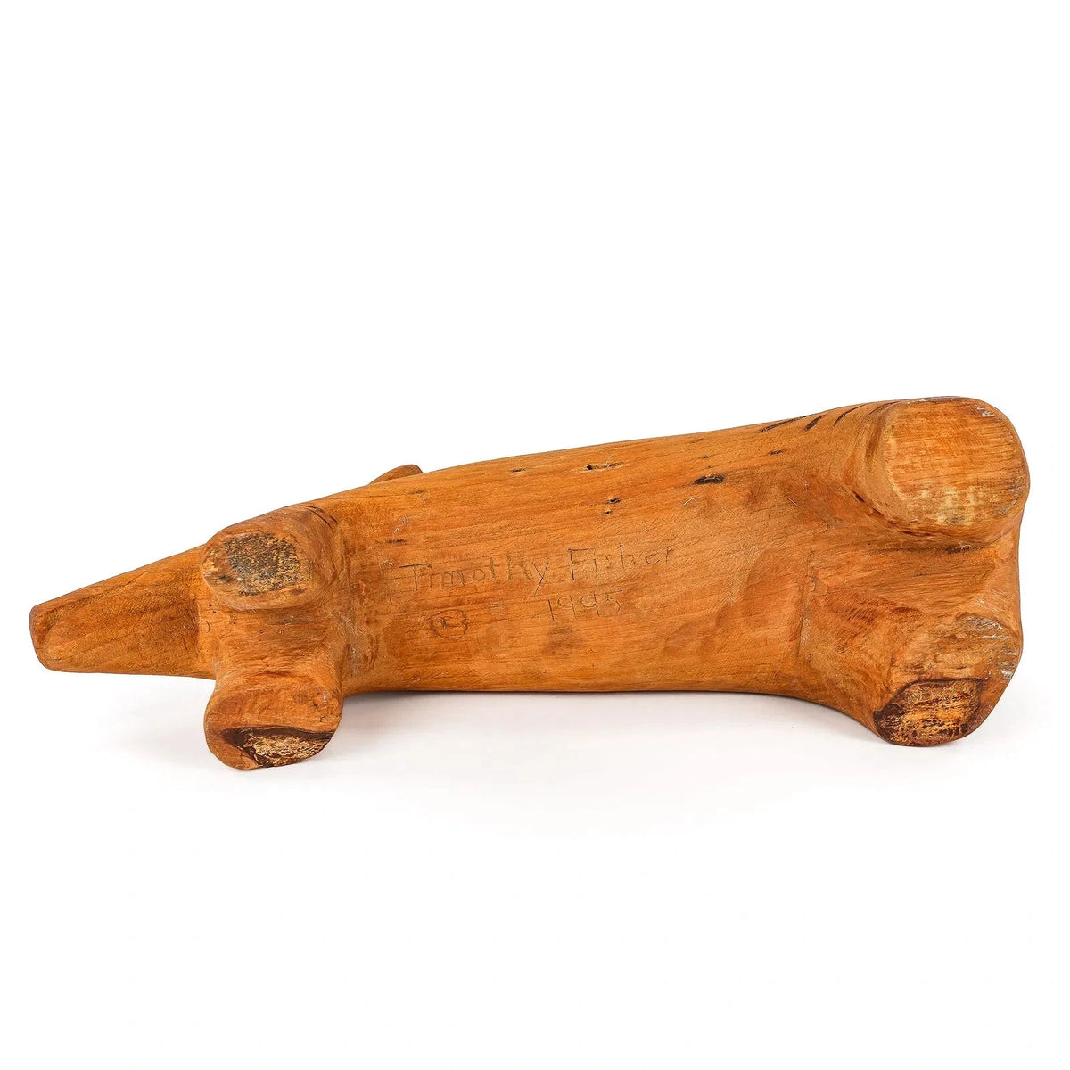 Folk art carved pig