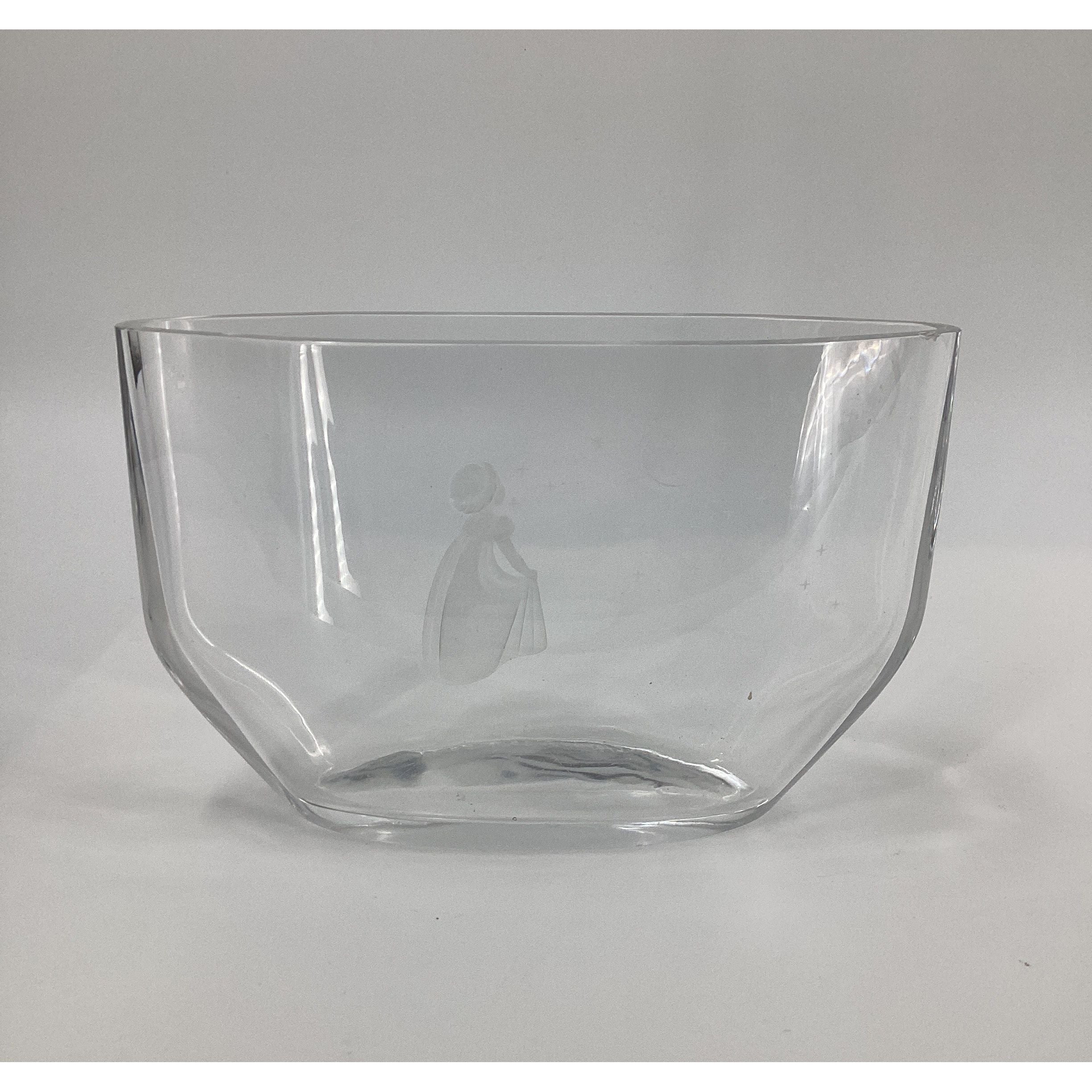 Orrefors Sweden Engraved Crystal Vase - 013.35.292