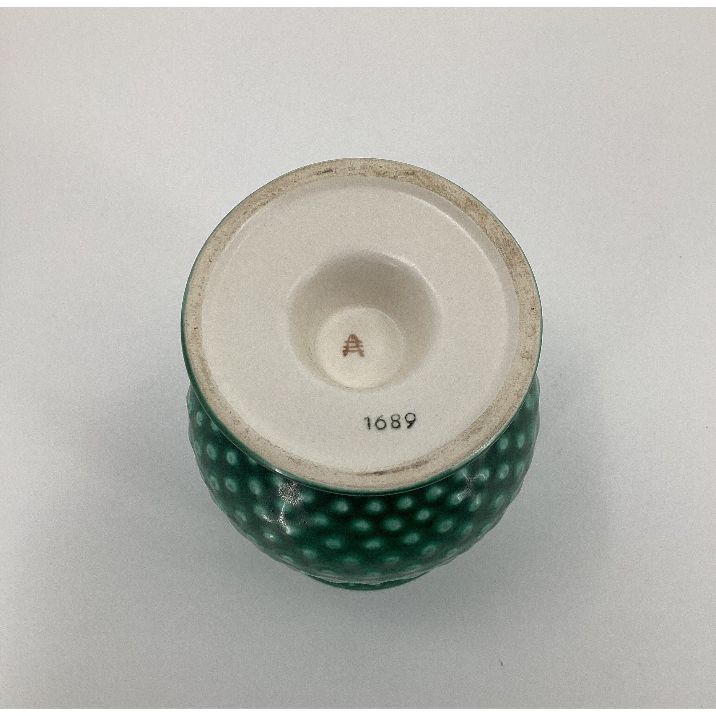 Alumina Denmark pear shaped hobnail vase 1689