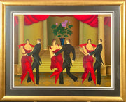 Igor Galanin serigraph, dancers in ballroom