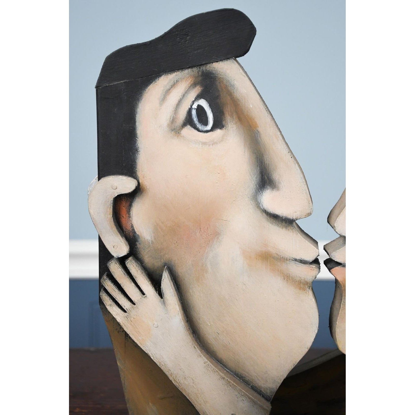 Folk Art Sculpture of a Kiss