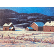 "Barns In Winter Moonlight" - Mark Tougias