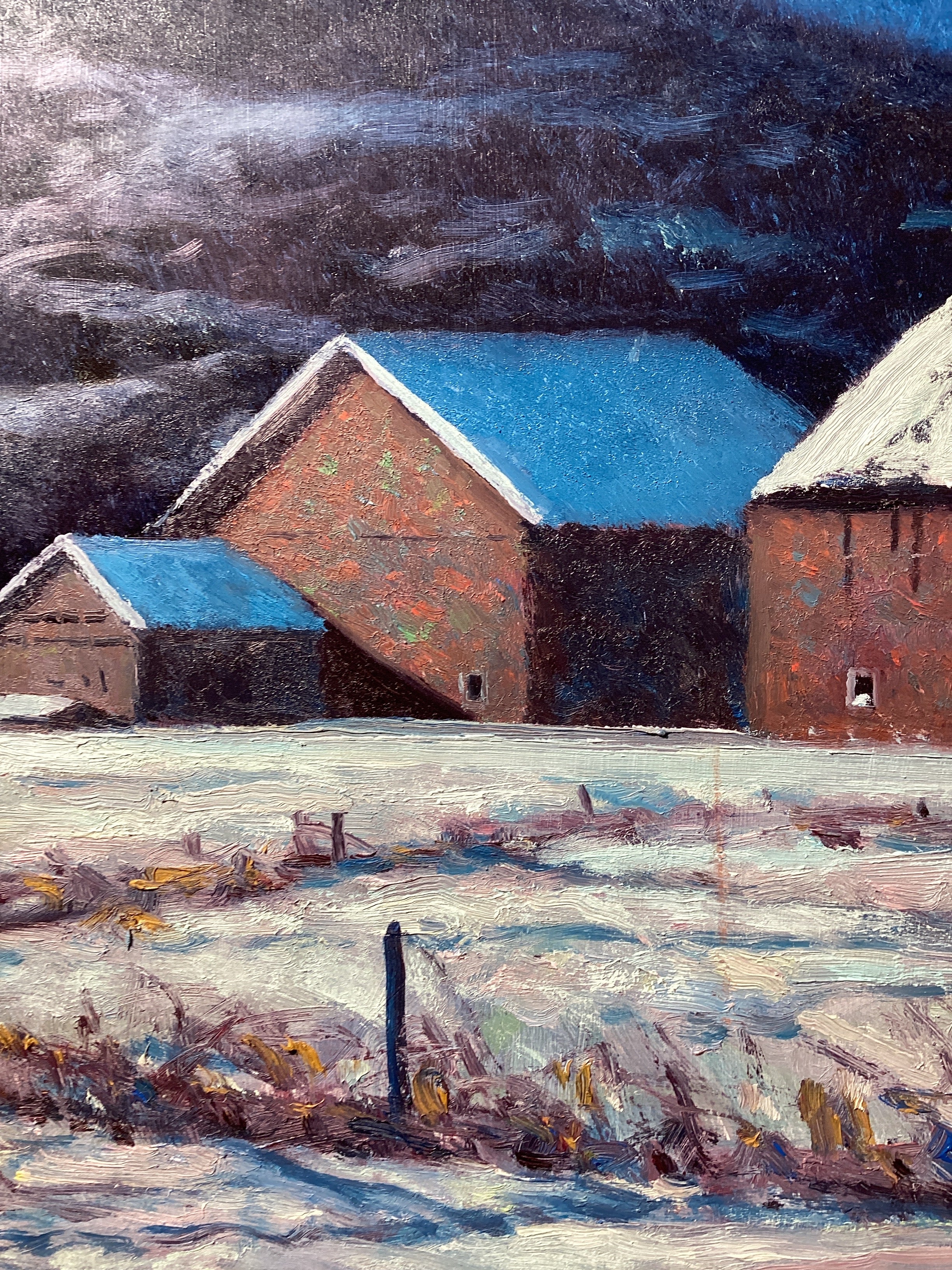 "Barns In Winter Moonlight" - Mark Tougias