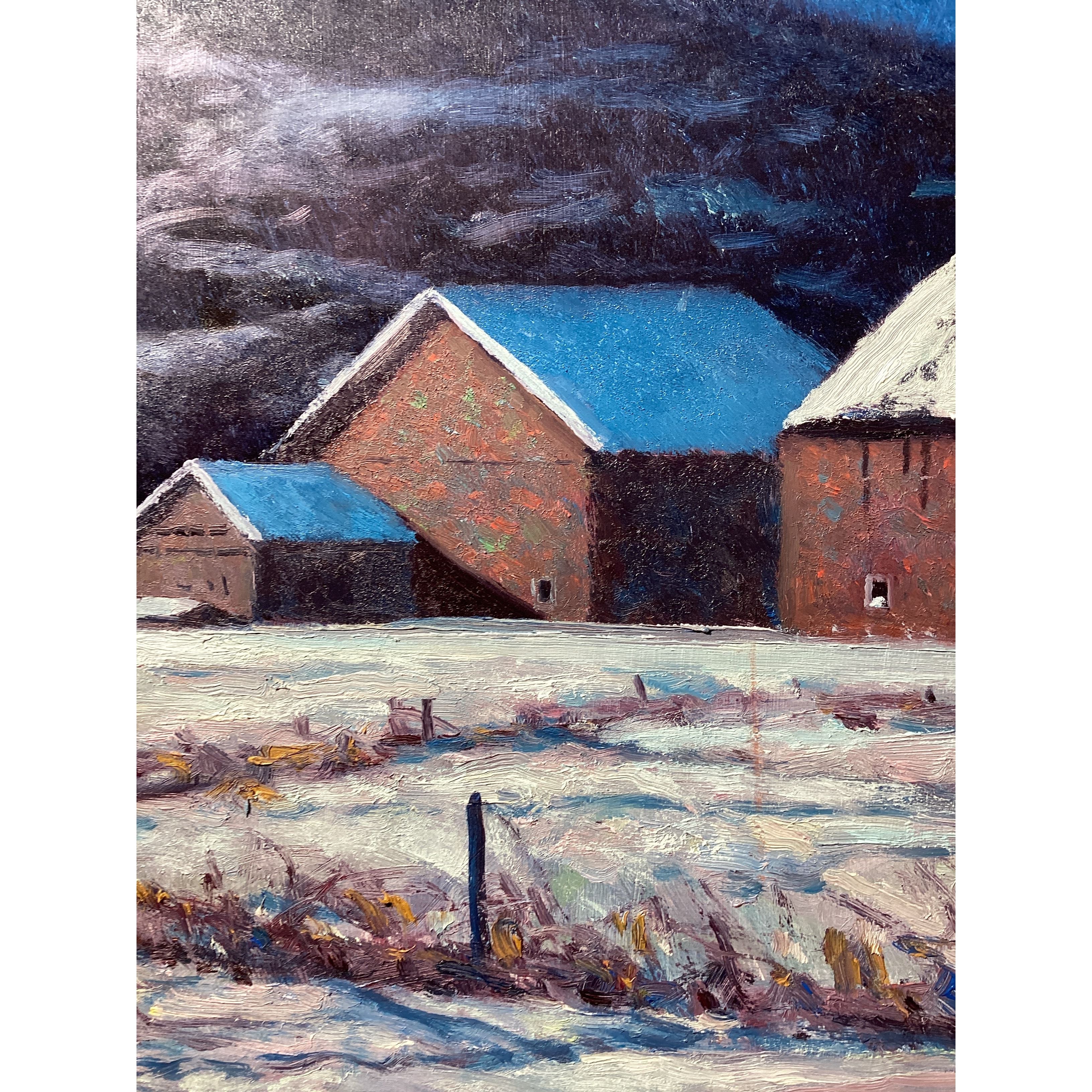 "Barns In Winter Moonlight" - Mark Tougias