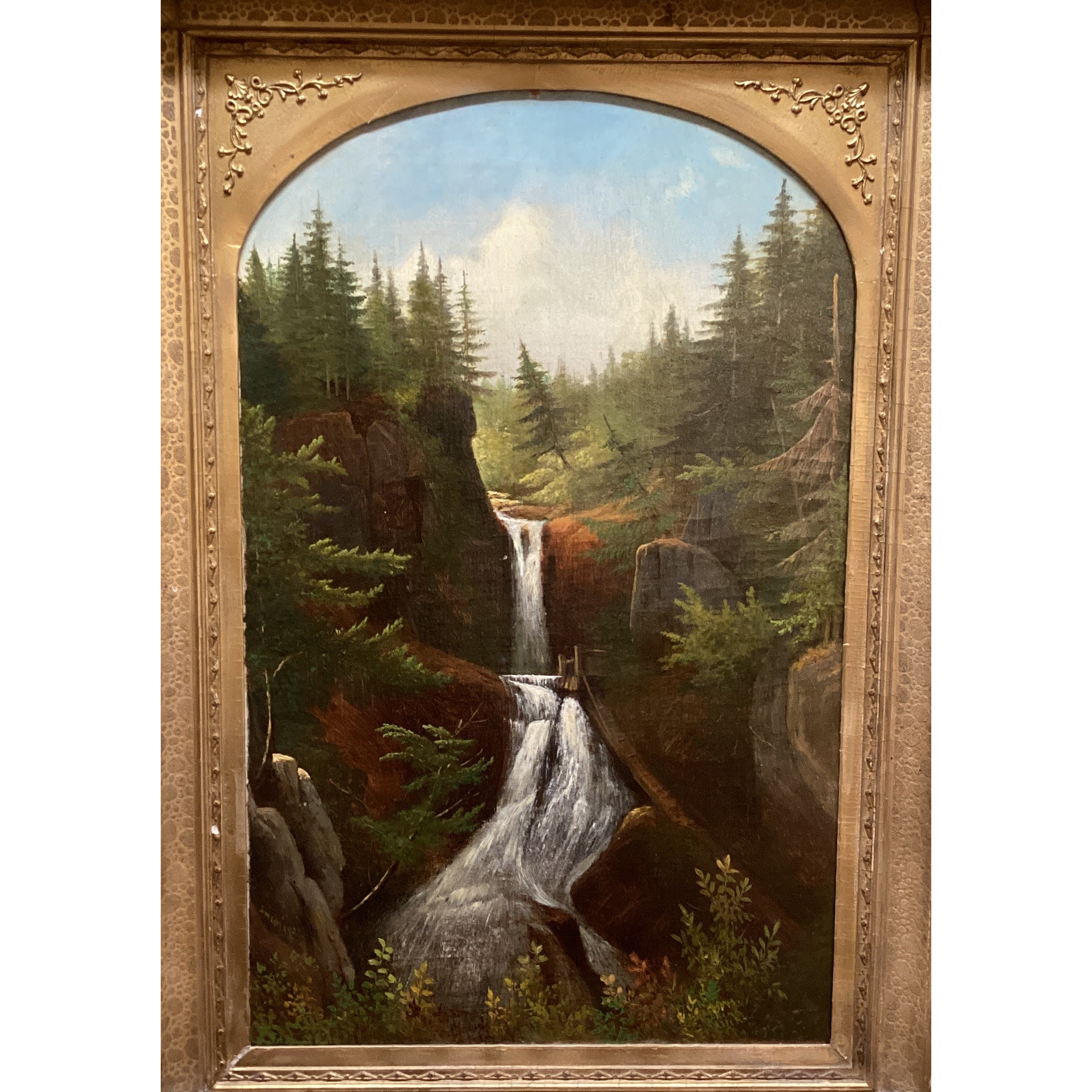 Moss Glens Falls paintings pair~Samuel Griggs- X2501.35.117