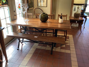 Mavin Walnut Pedestal Table & Bench