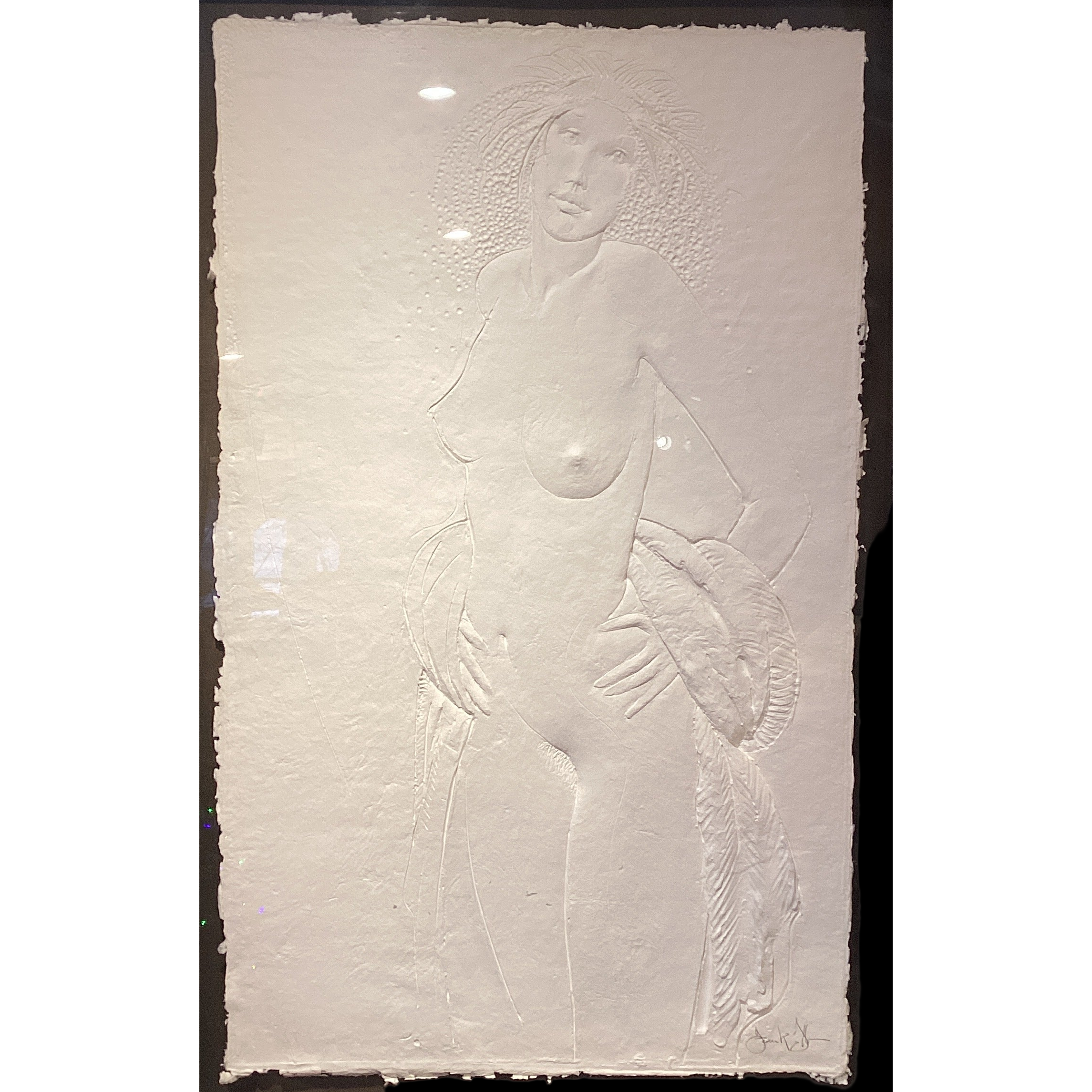 Nude Woman in relief - cast paper