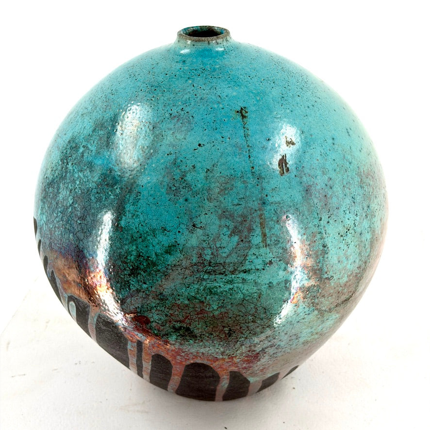 Large Blue Sphere Lip Jar