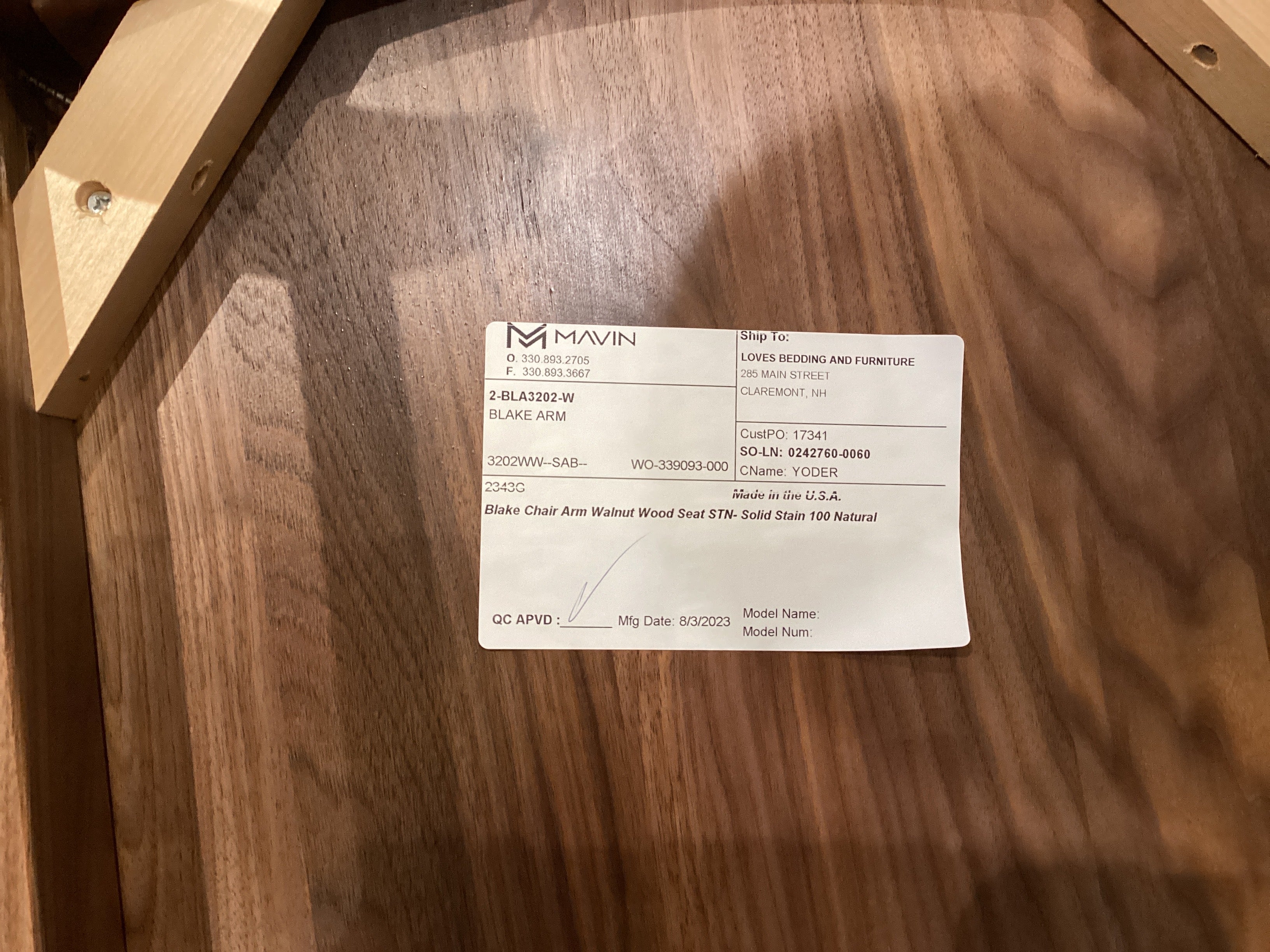 Mavin Walnut chair set (5 chairs)