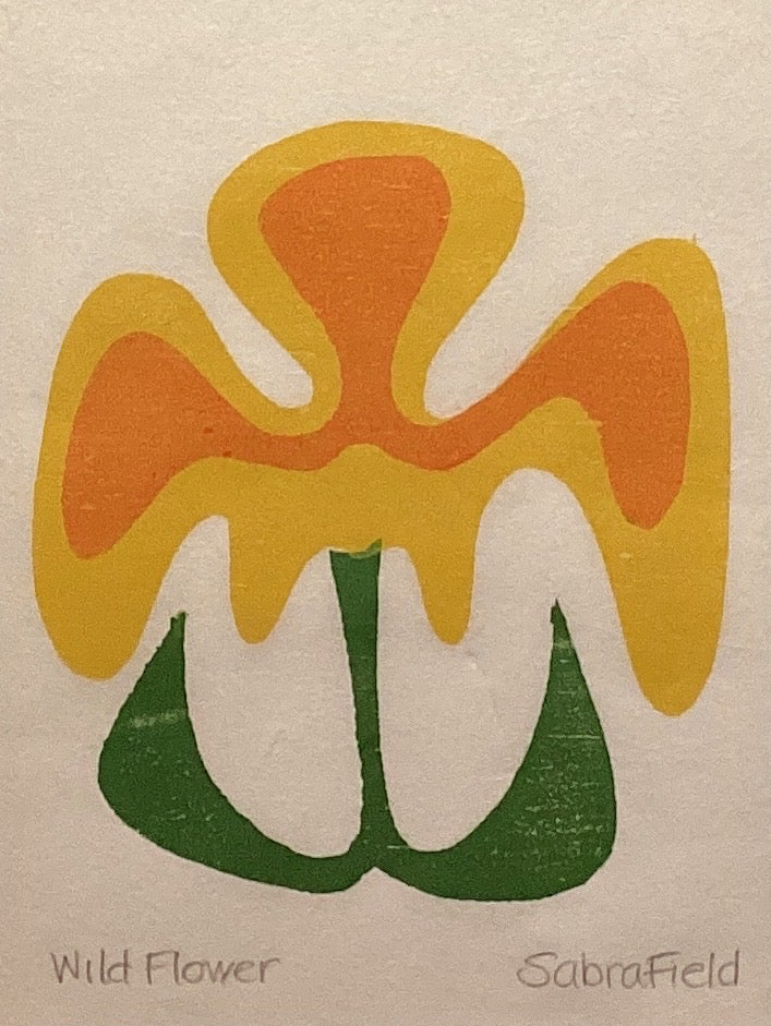 "Wild Flower," Sabra Field, wood cut print - 31B4.35.778