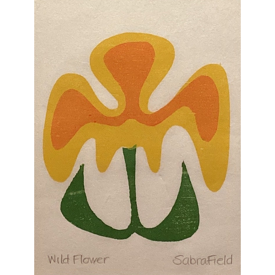 "Wild Flower," Sabra Field, wood cut print - 31B4.35.778
