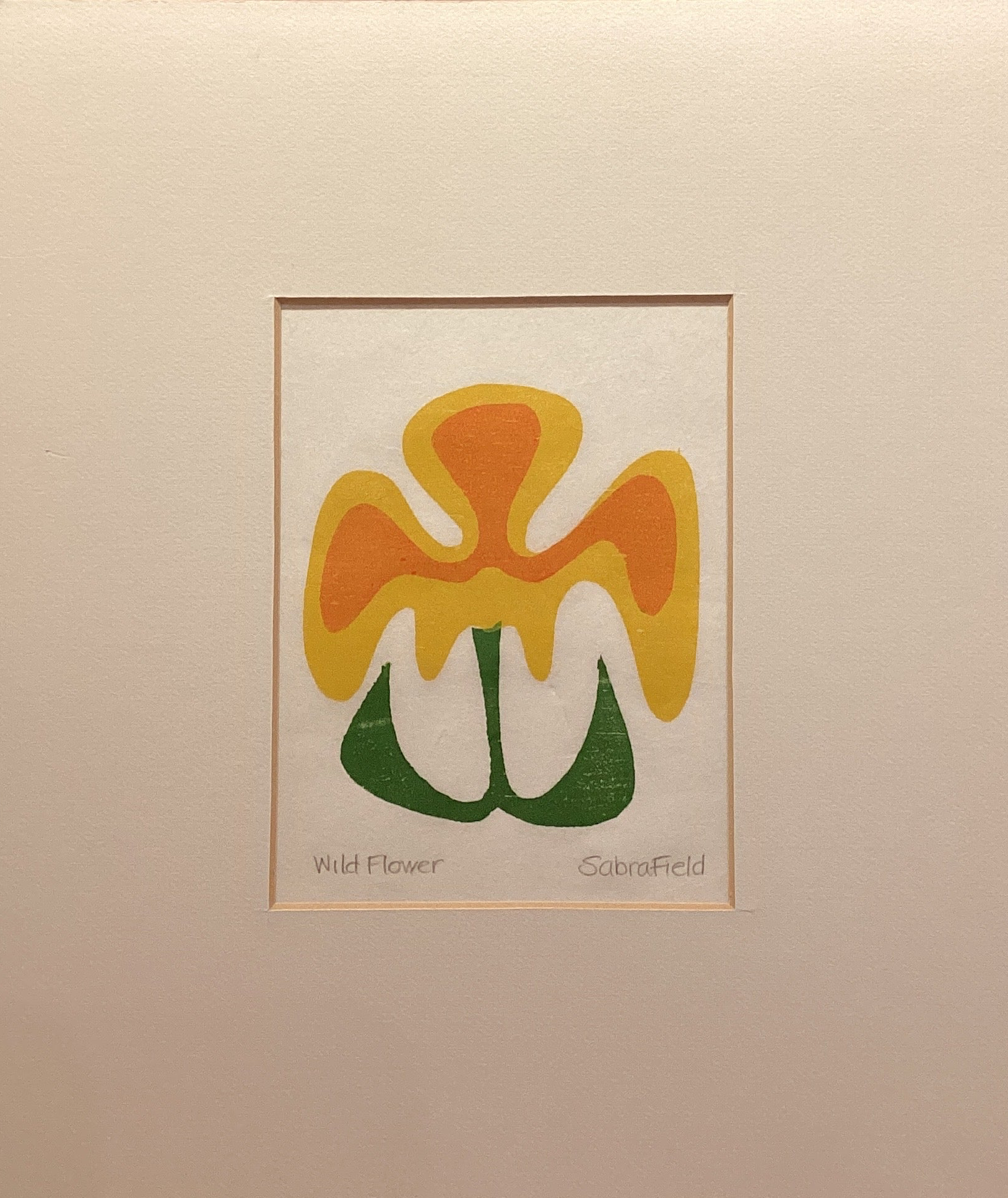 "Wild Flower," Sabra Field, wood cut print - 31B4.35.778