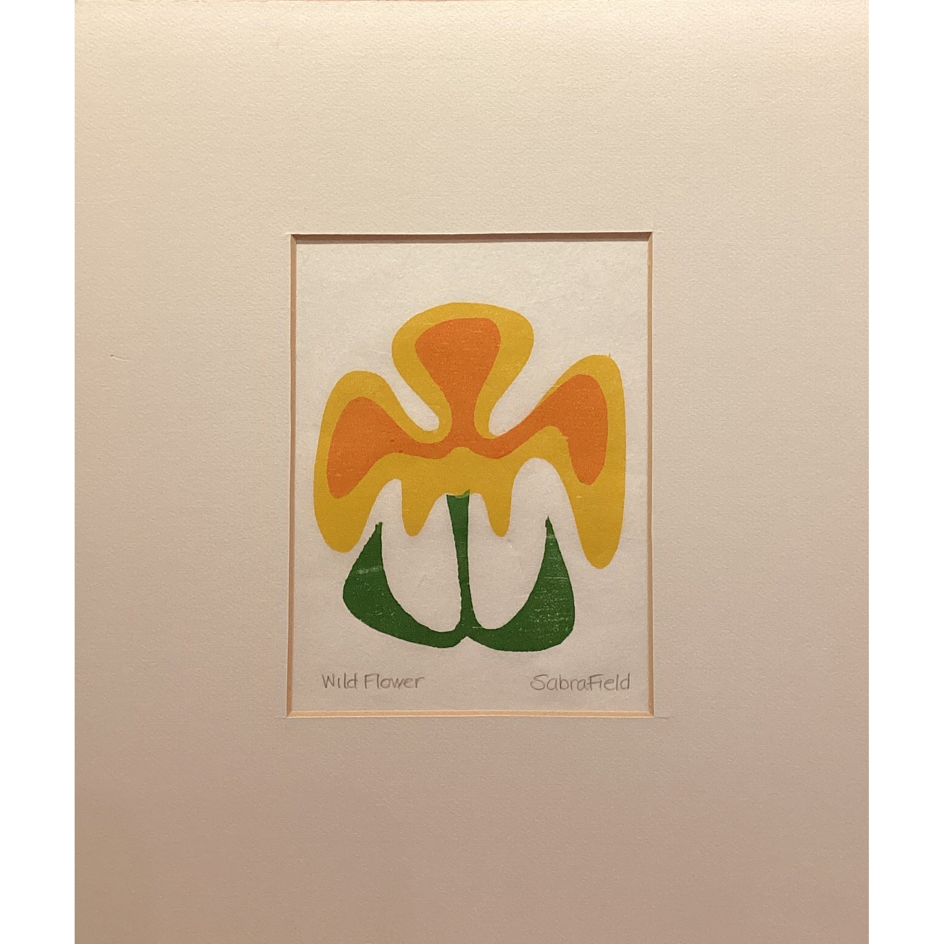 "Wild Flower," Sabra Field, wood cut print - 31B4.35.778
