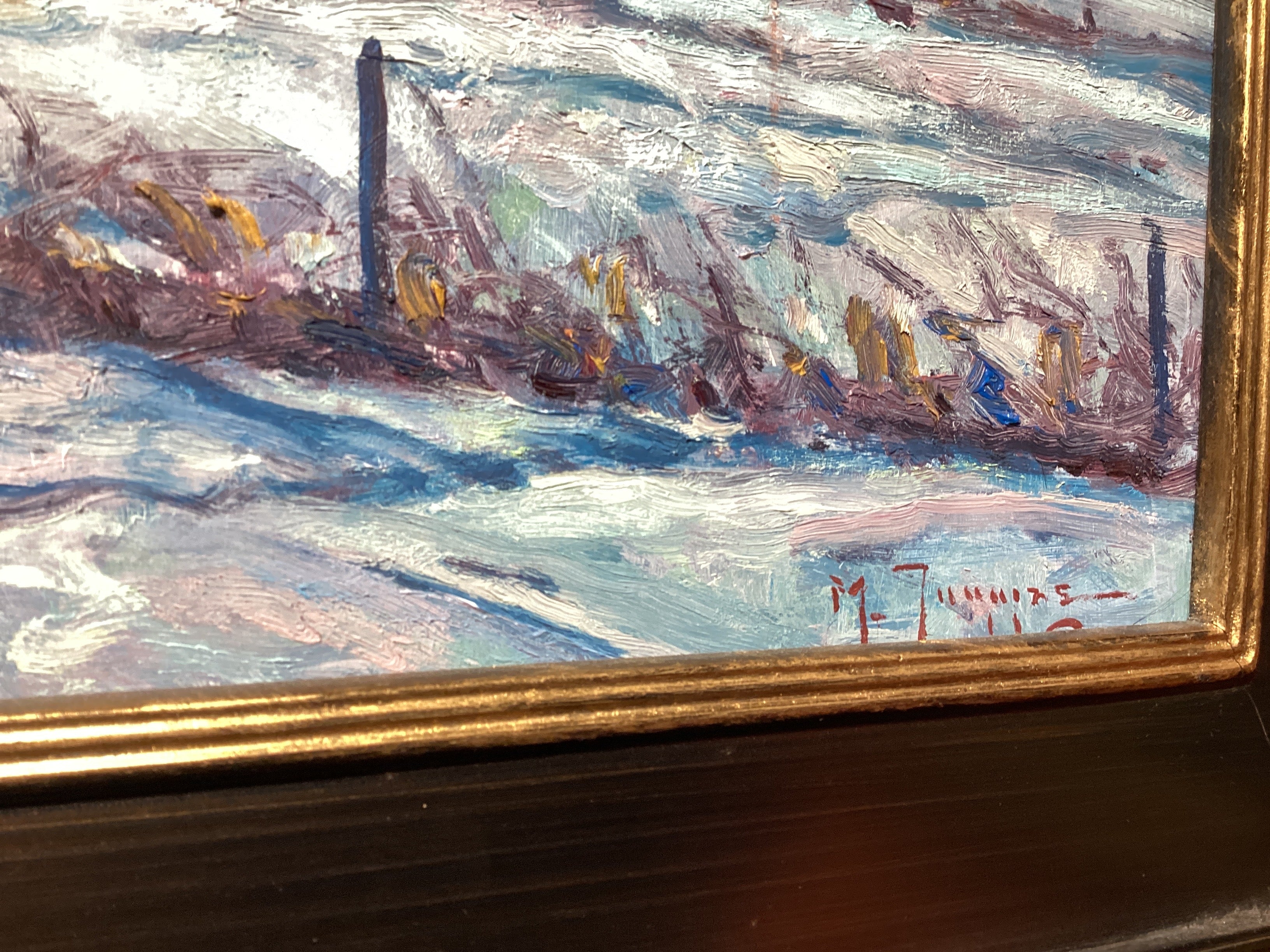 "Barns In Winter Moonlight" - Mark Tougias