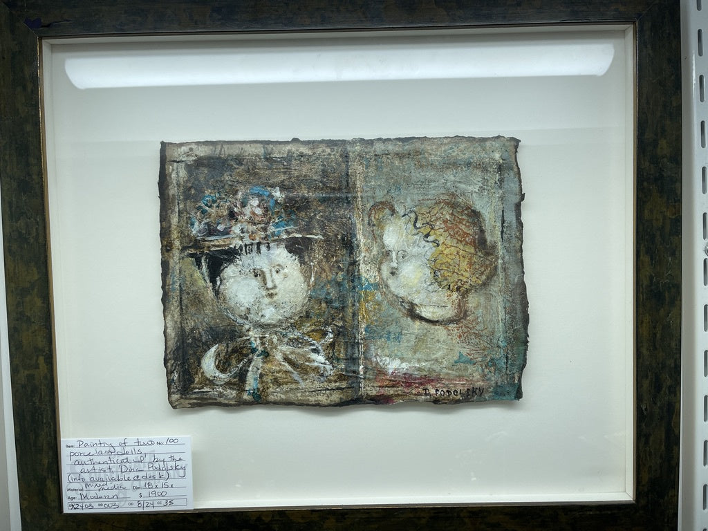 Painting of two porcelain dolls, Dina Podolsky