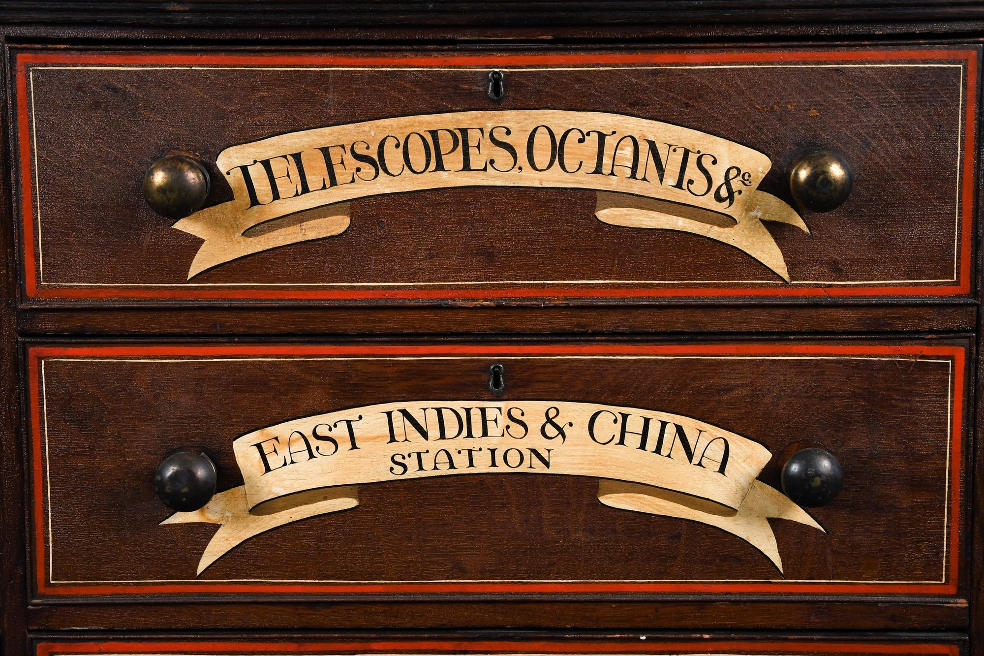 Nautical Painted Two-piece Cabinet
