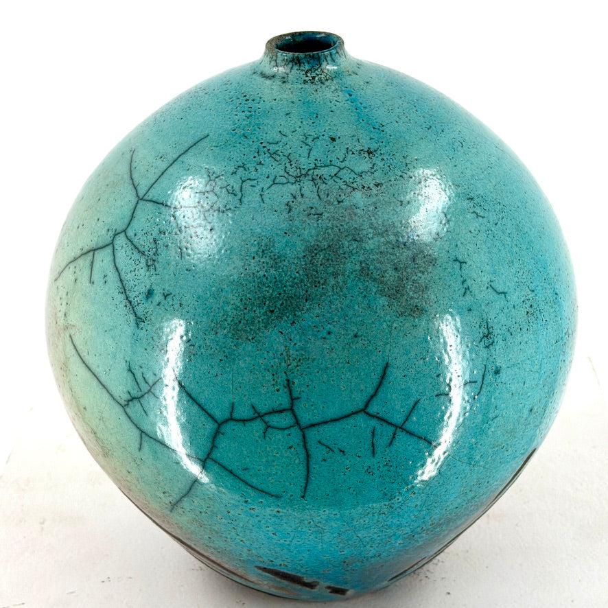 Large Blue Sphere Lip Jar