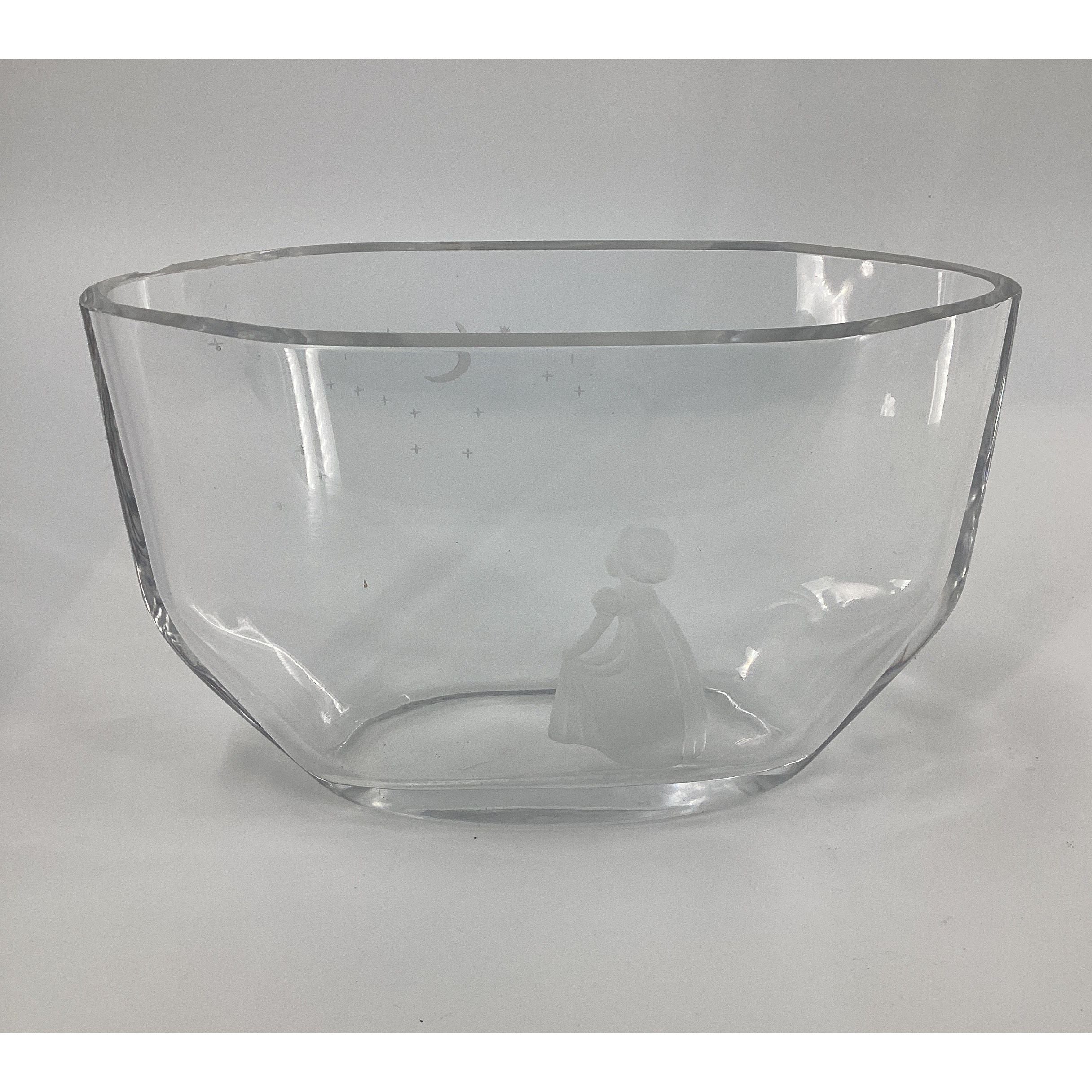 Orrefors Sweden Engraved Crystal Vase - 013.35.292