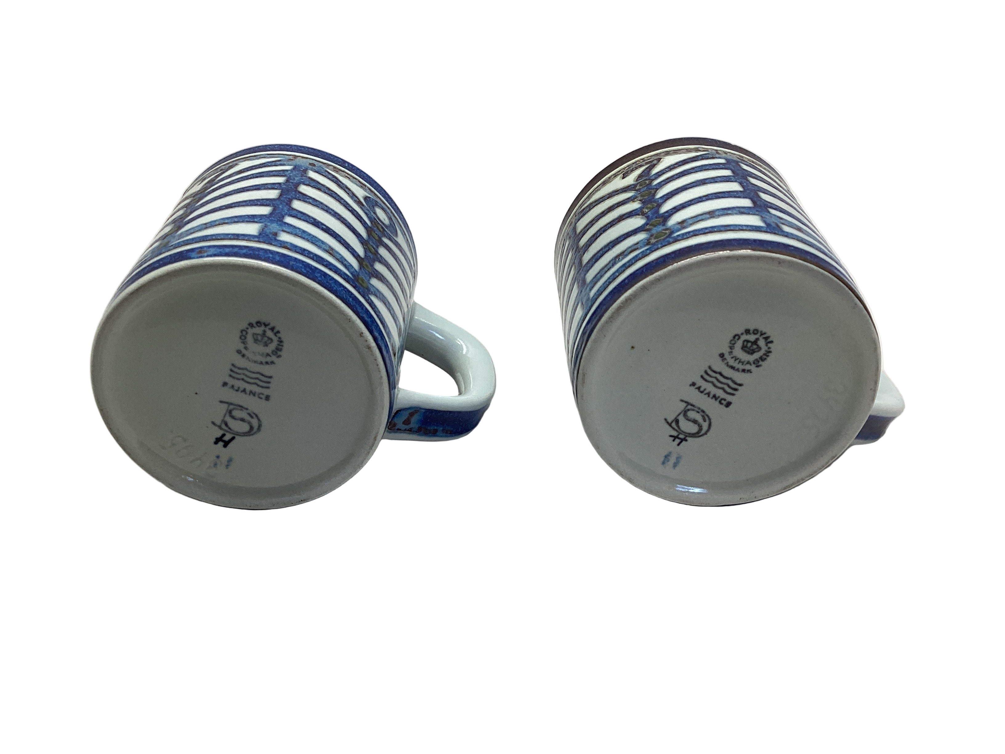 Pair (2) Royal Copenhagen Annual Fajance Mug 3495