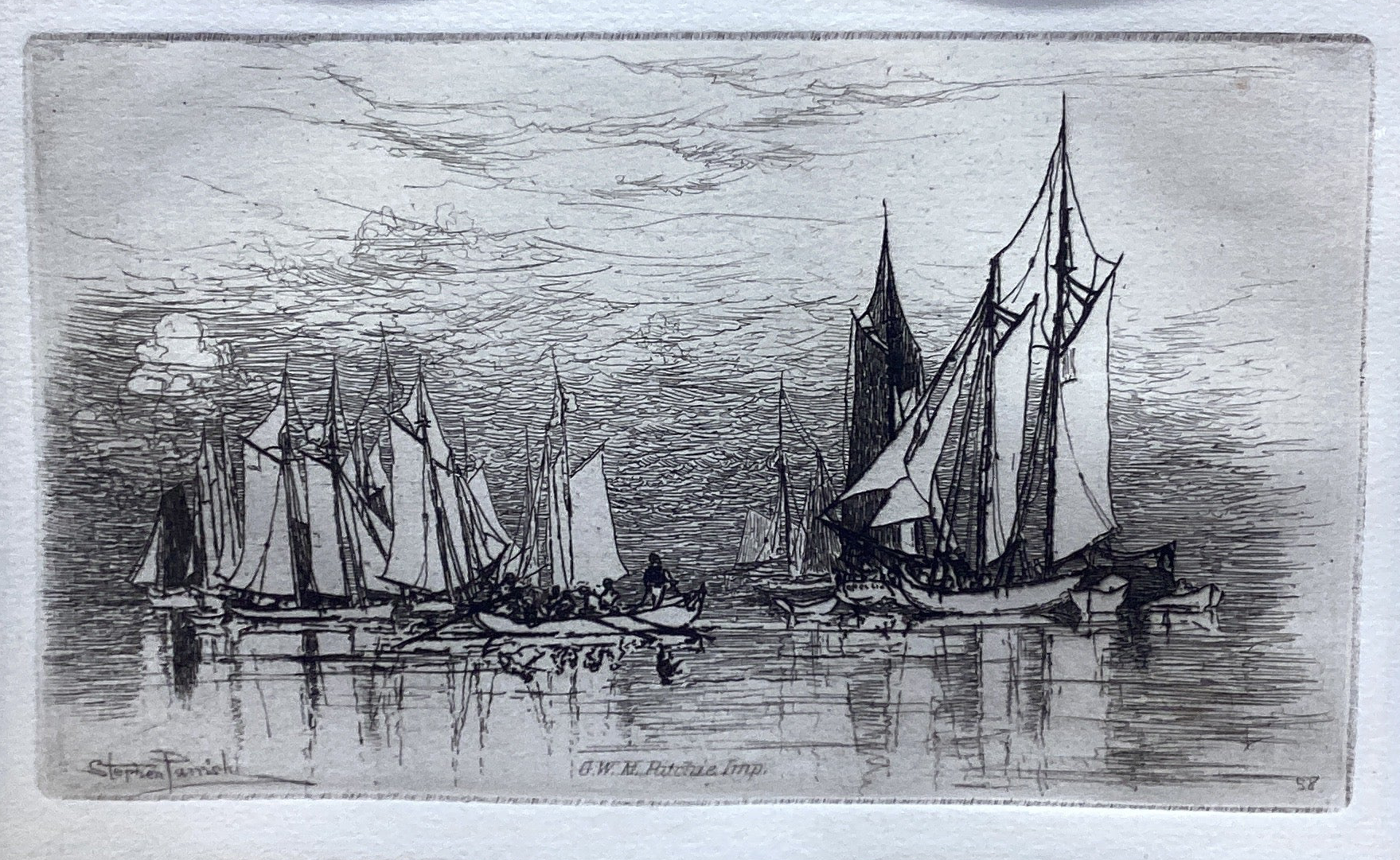 Stephen Parrish etching "Drifting" - 31B4.35.796
