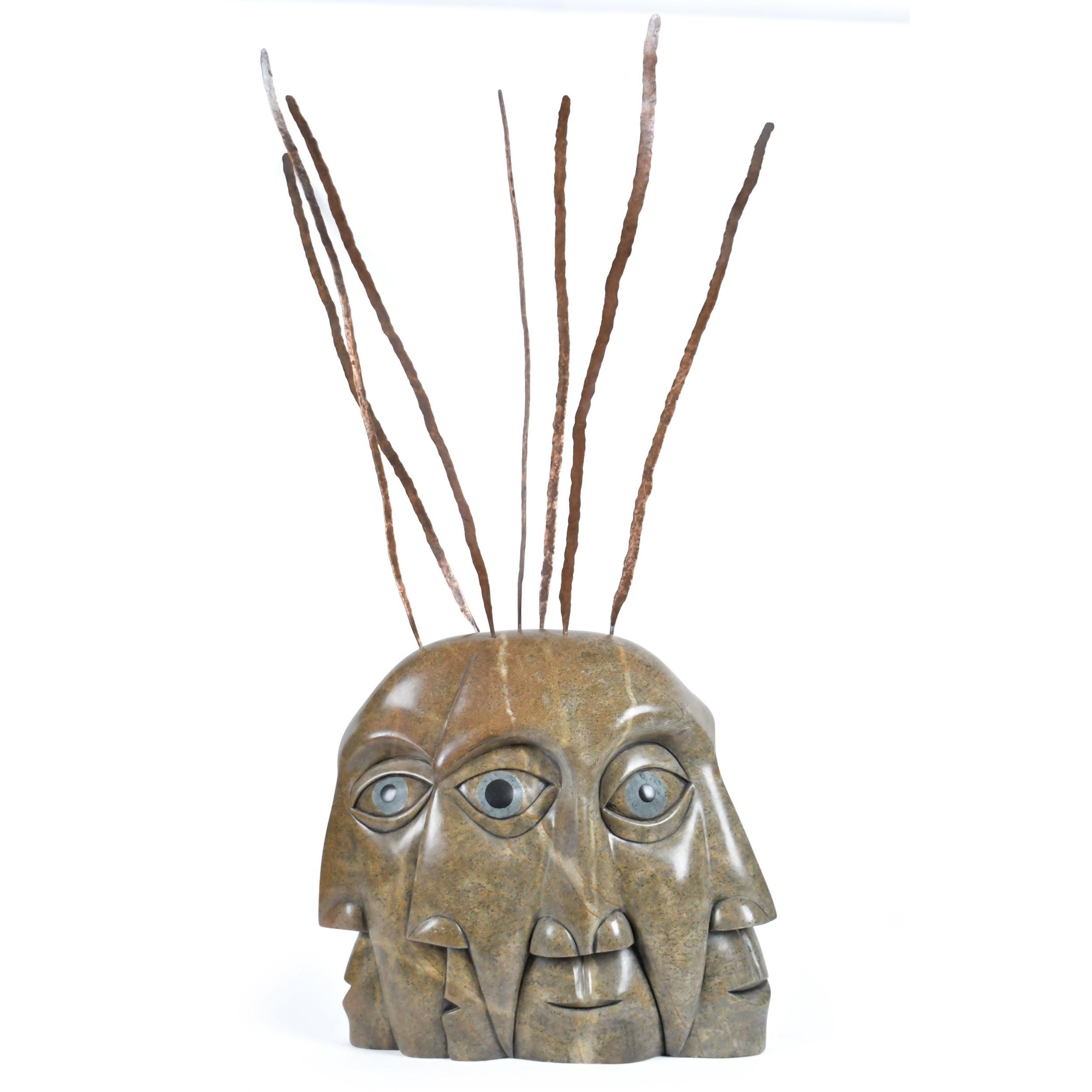 Soapstone head sculpture - Vince Bomberry