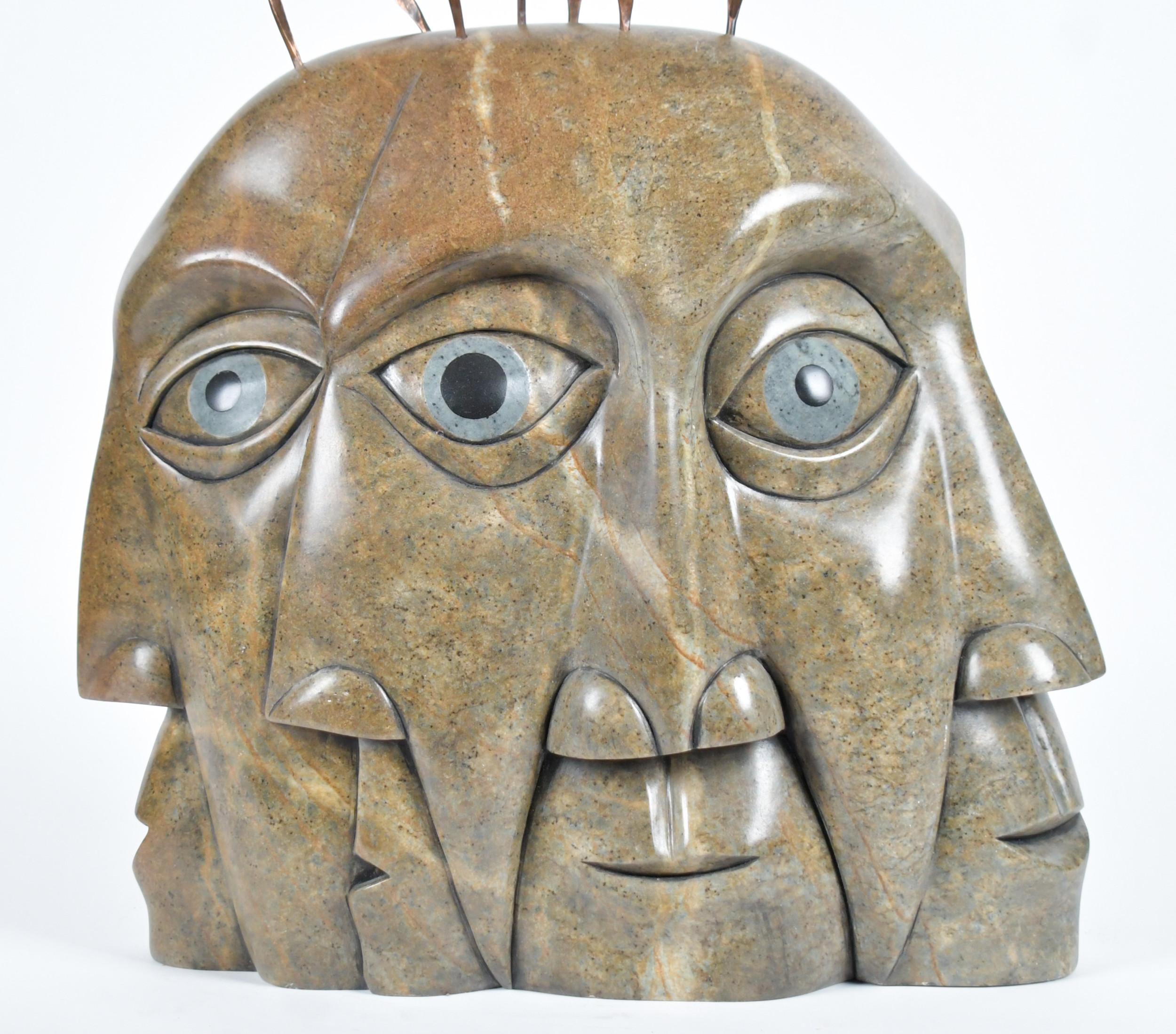 Soapstone head sculpture - Vince Bomberry
