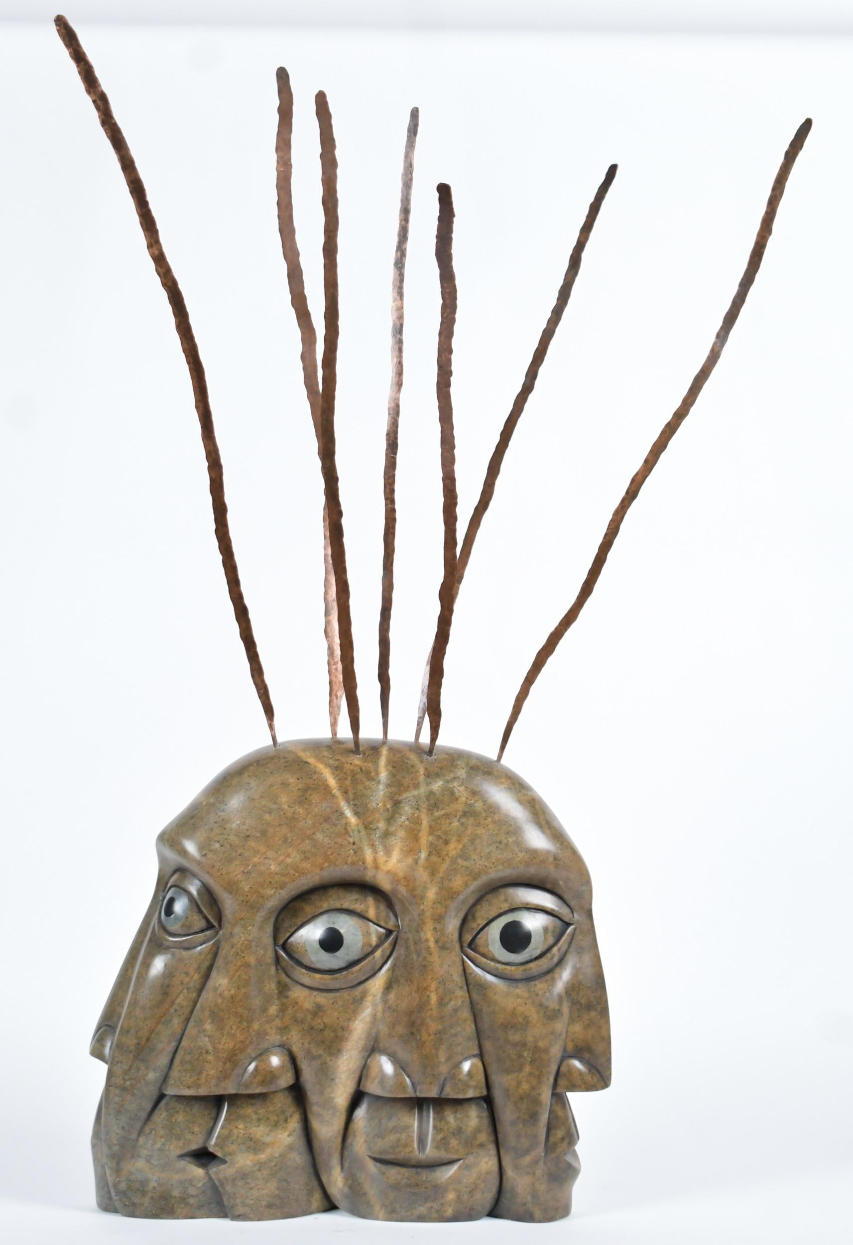 Soapstone head sculpture - Vince Bomberry