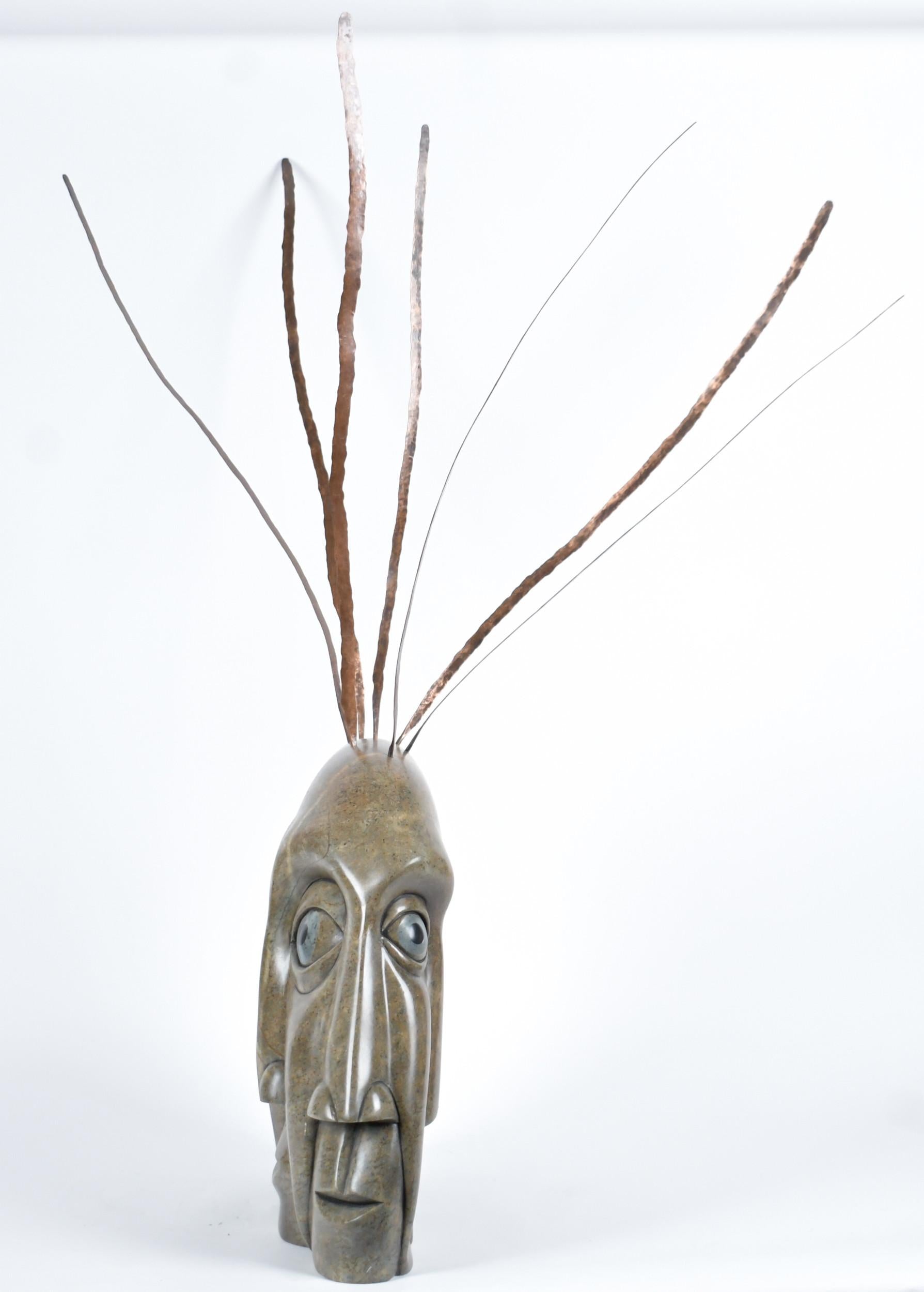 Soapstone head sculpture - Vince Bomberry