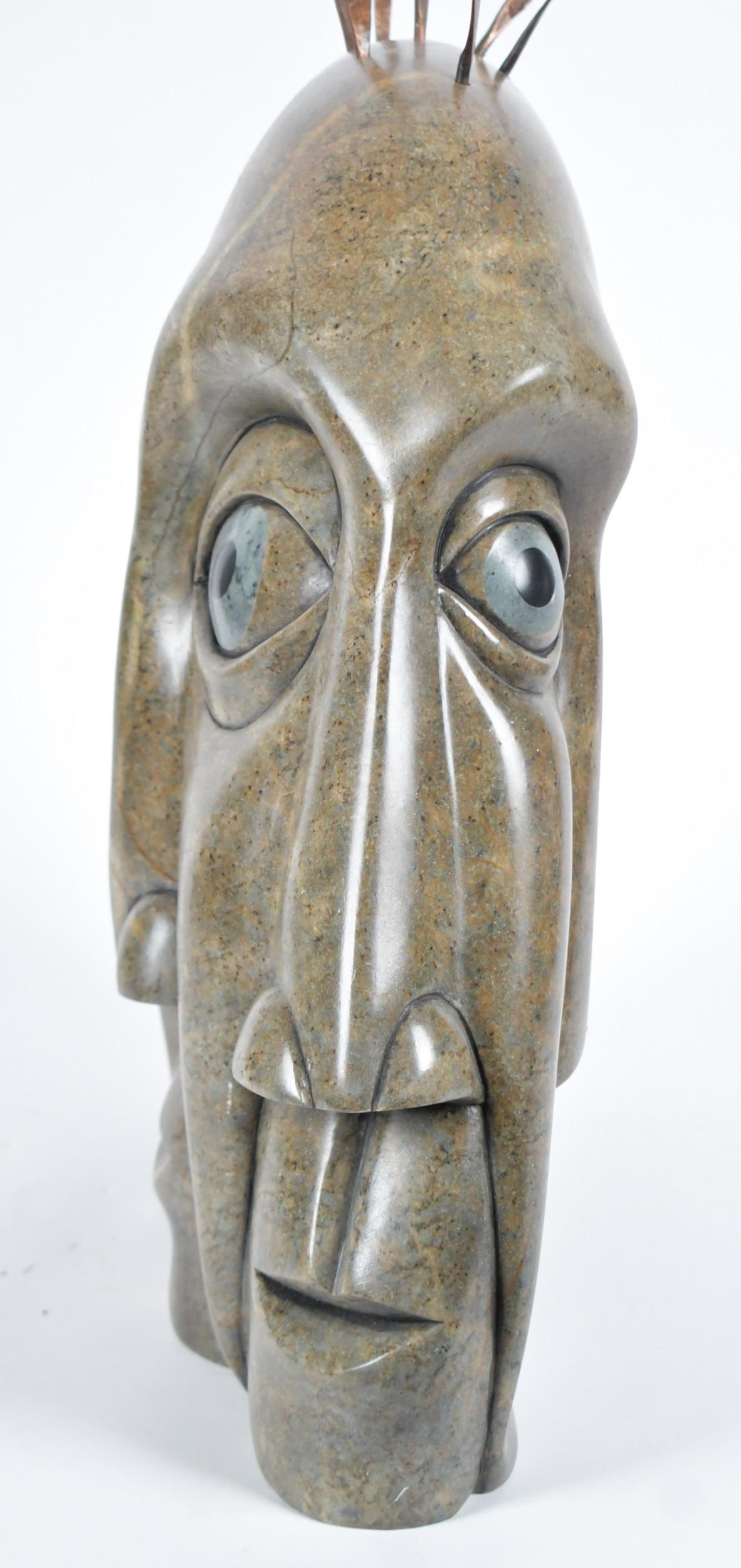 Soapstone head sculpture - Vince Bomberry