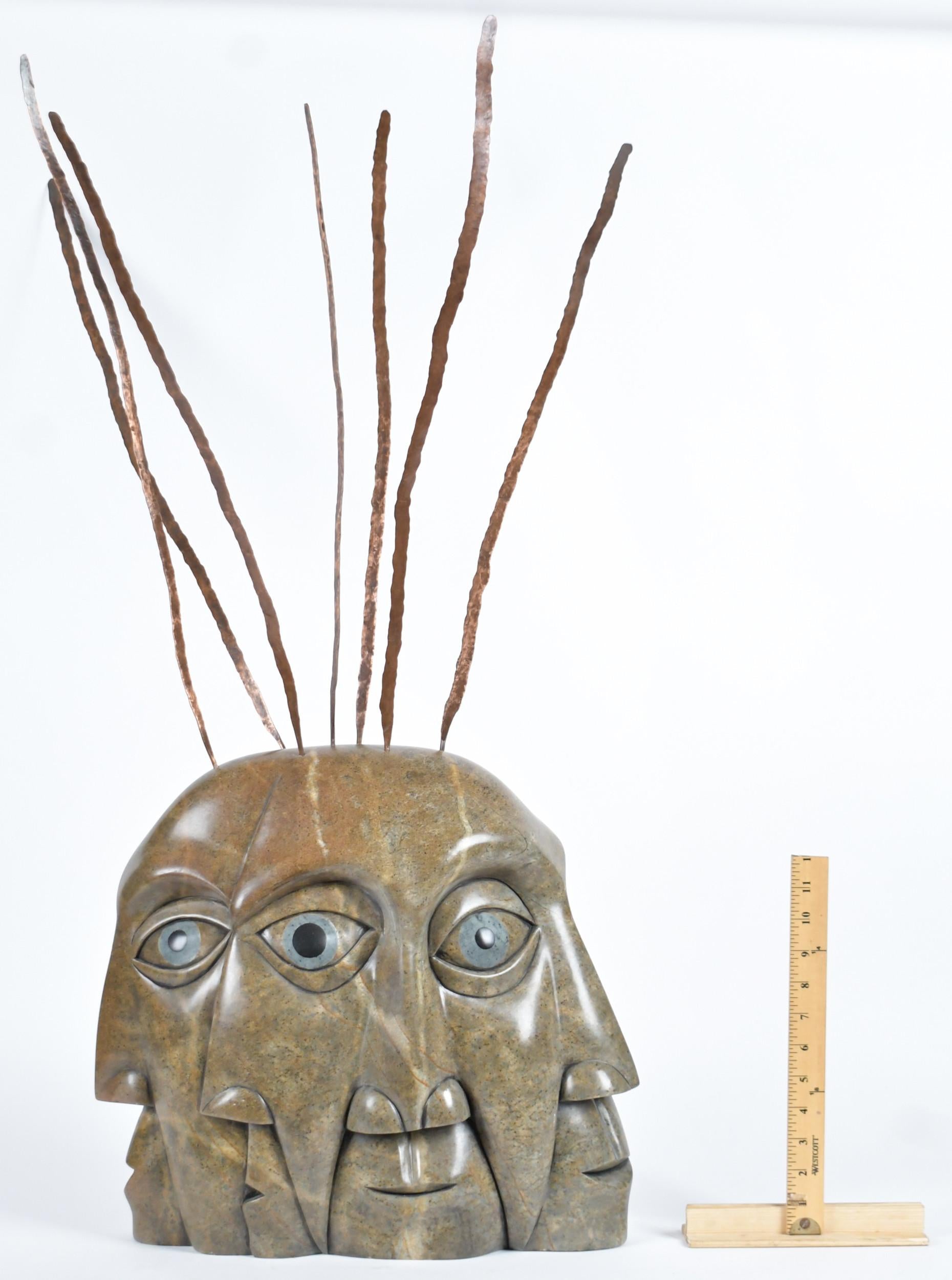 Soapstone head sculpture - Vince Bomberry