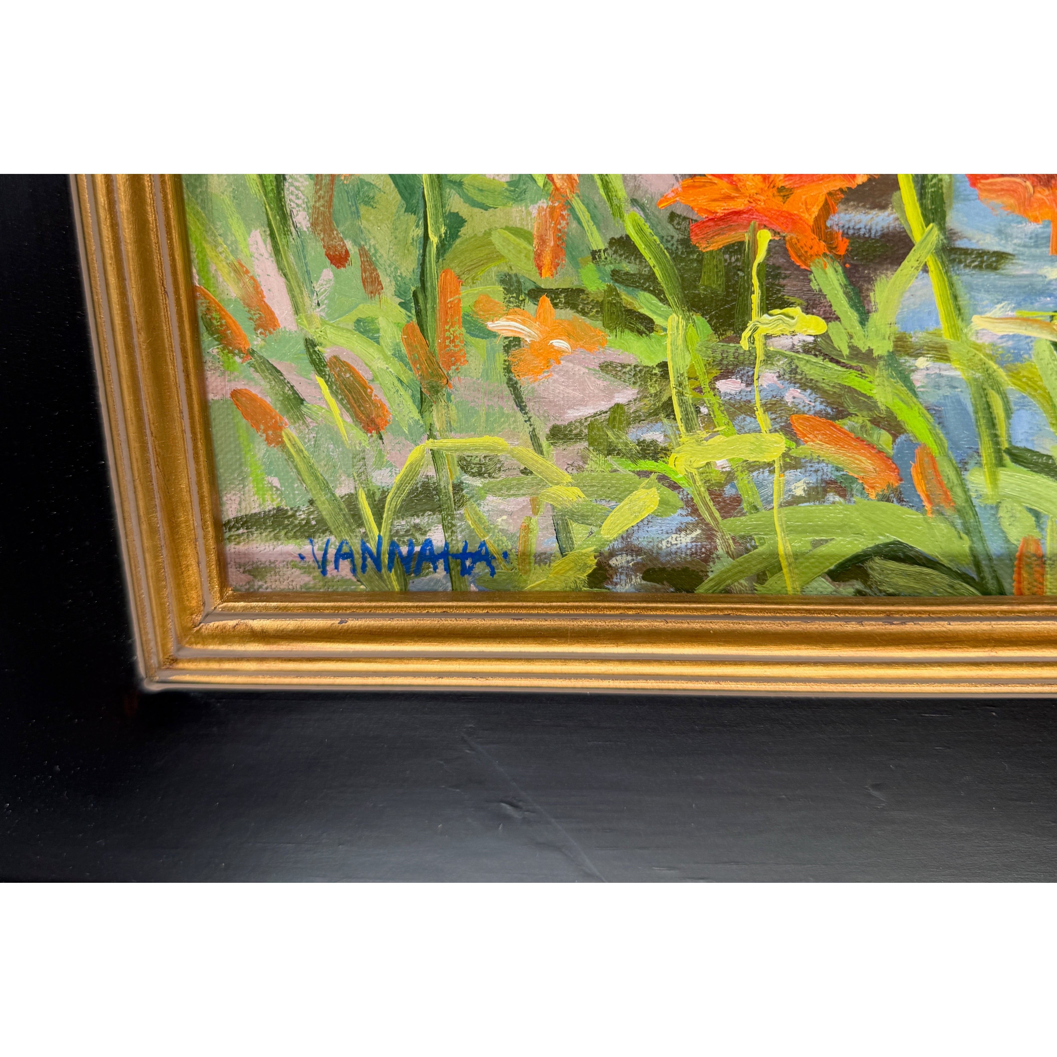 "Tiger Lillies on Ottaquechee River, Woodstock" - Lynn VanNatta