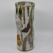 Vase With Butterfly & Flowers