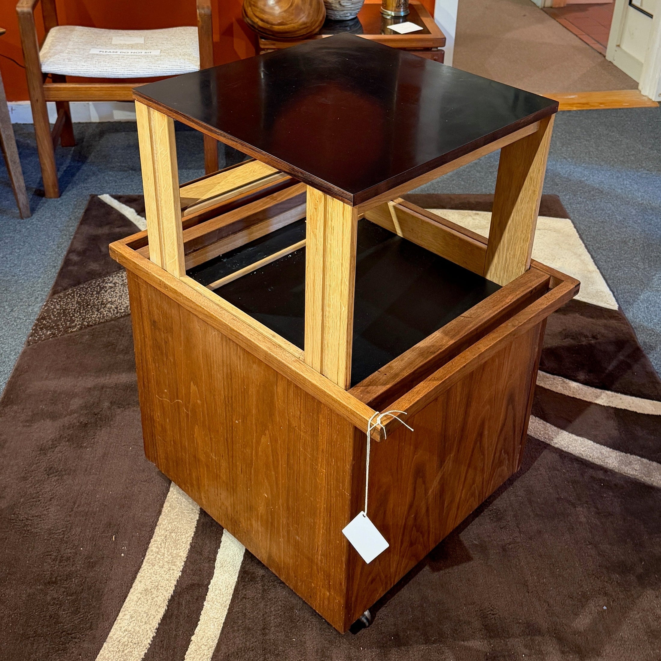 Rosewood Pop-Up Rolling Bar by Kristiansen & Thomassen