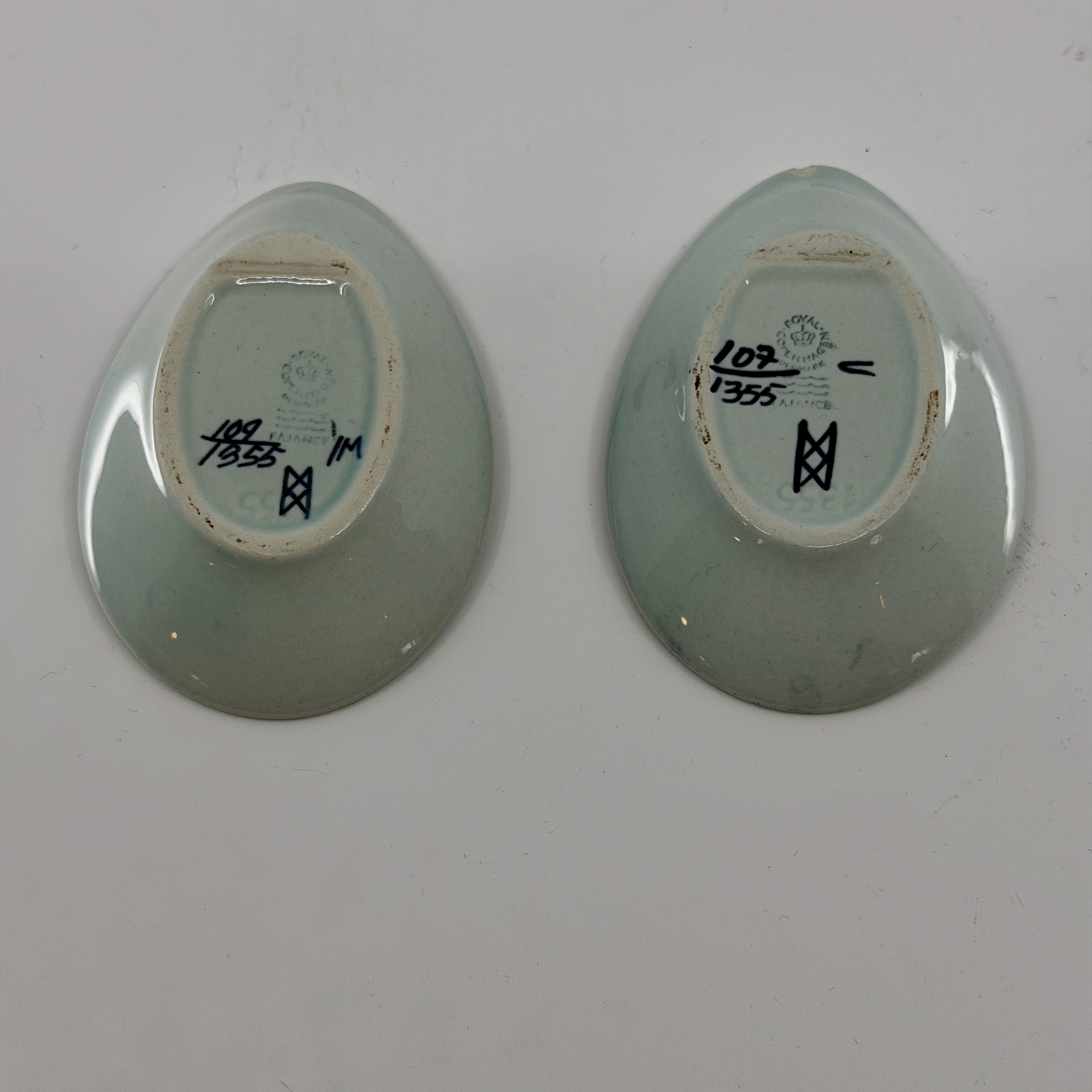 Royal Copenhagen Crazy Bird Dish Pair