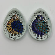 Royal Copenhagen Crazy Bird Dish Pair