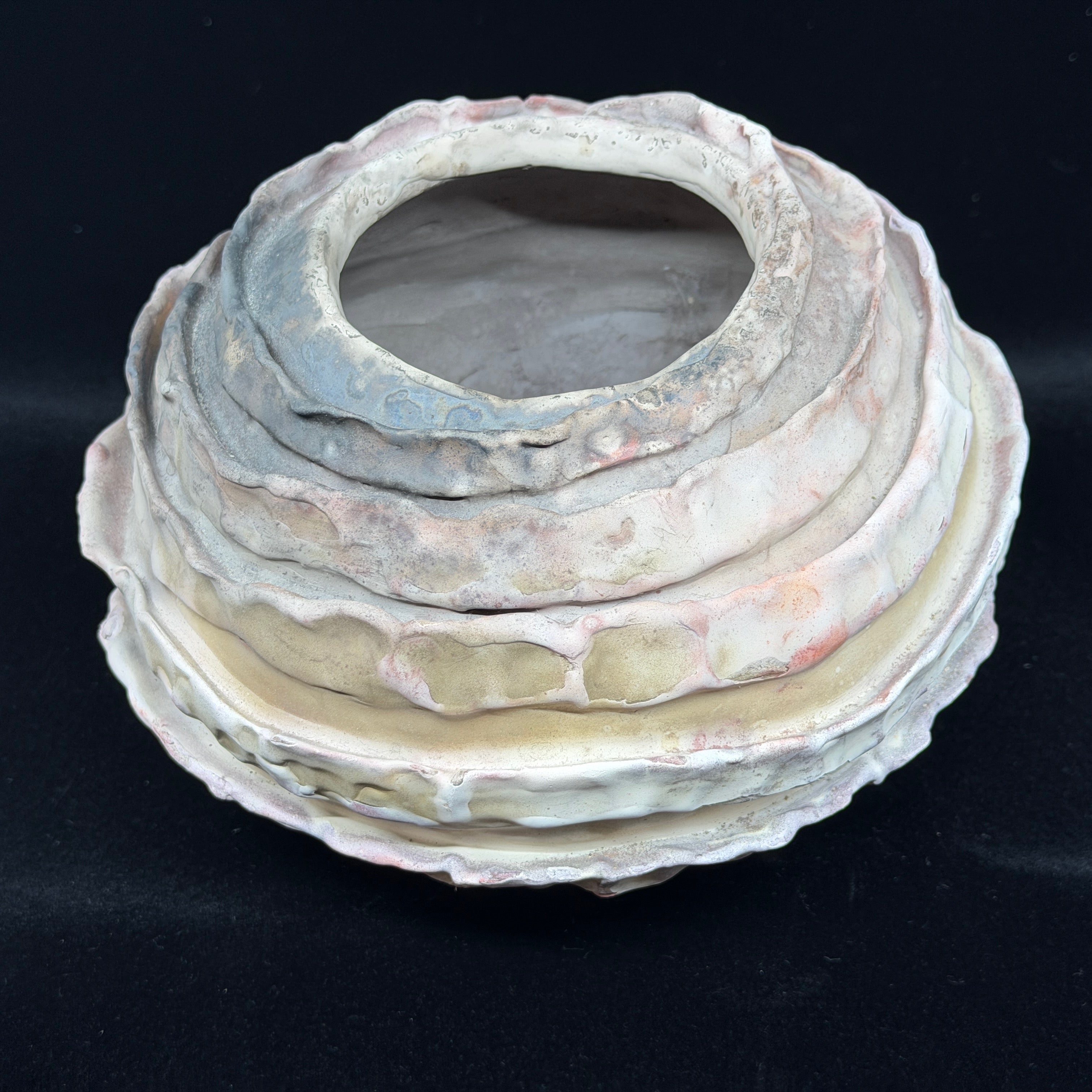 Ridged Vessel Pink & White