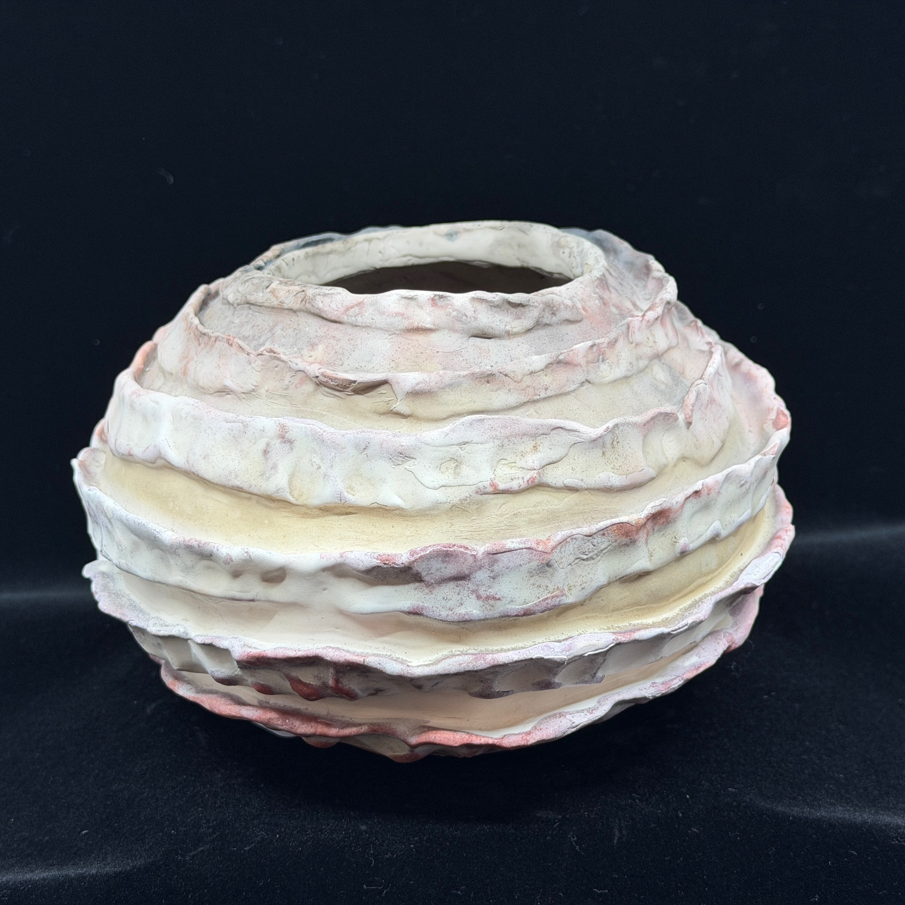 Ridged Vessel Pink & White