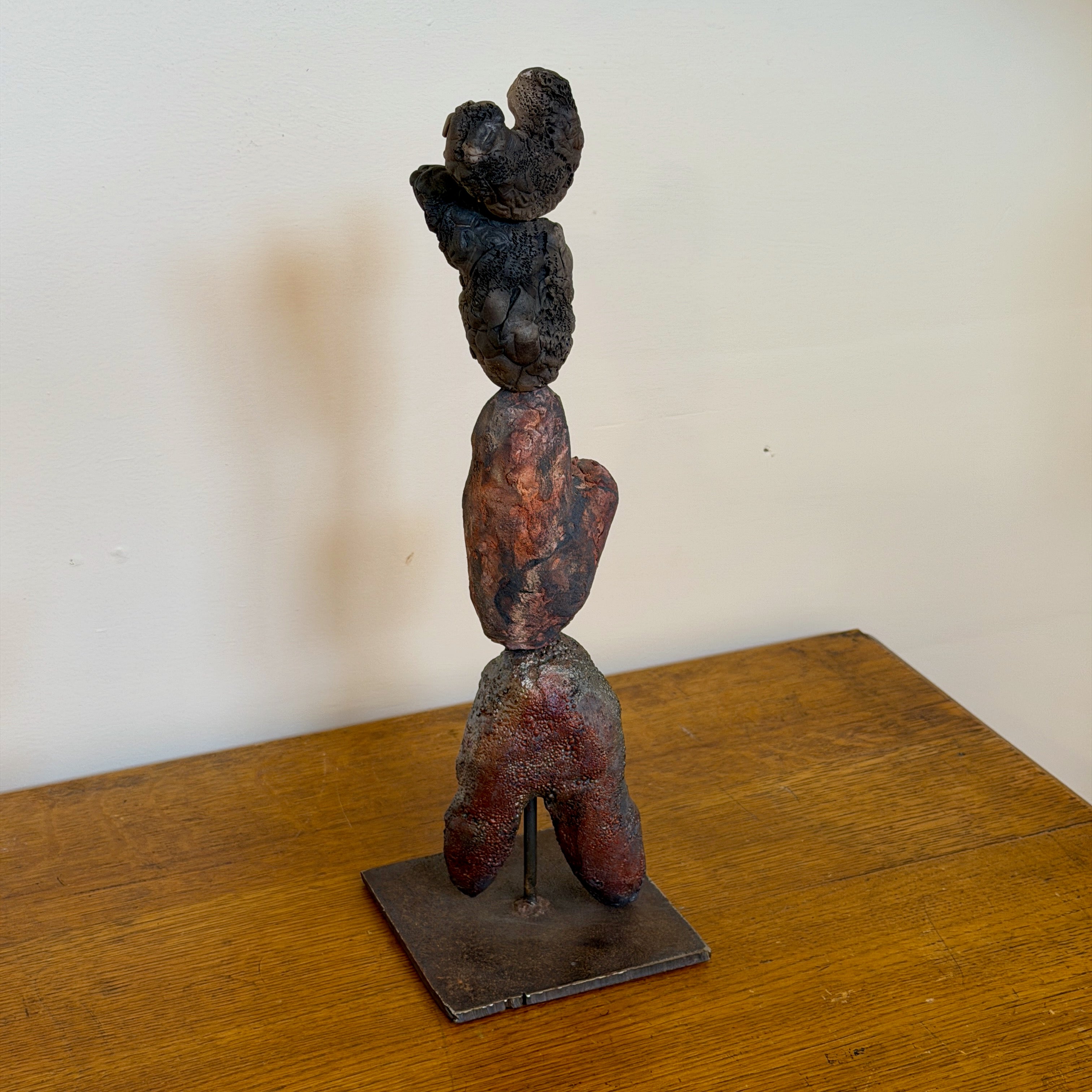 Small Totem, Black, Gray & Rust