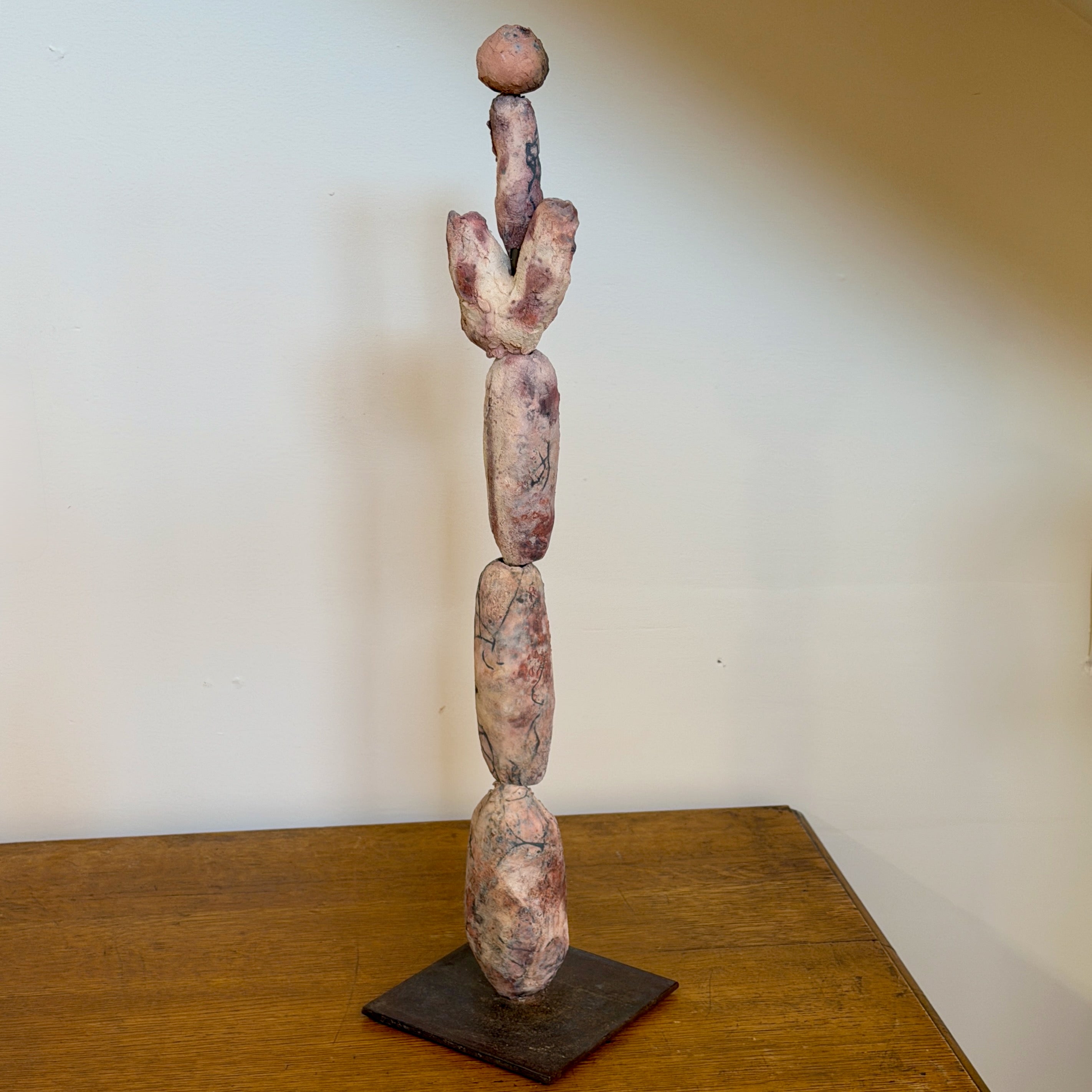 Large Totem, White, Black & Rust