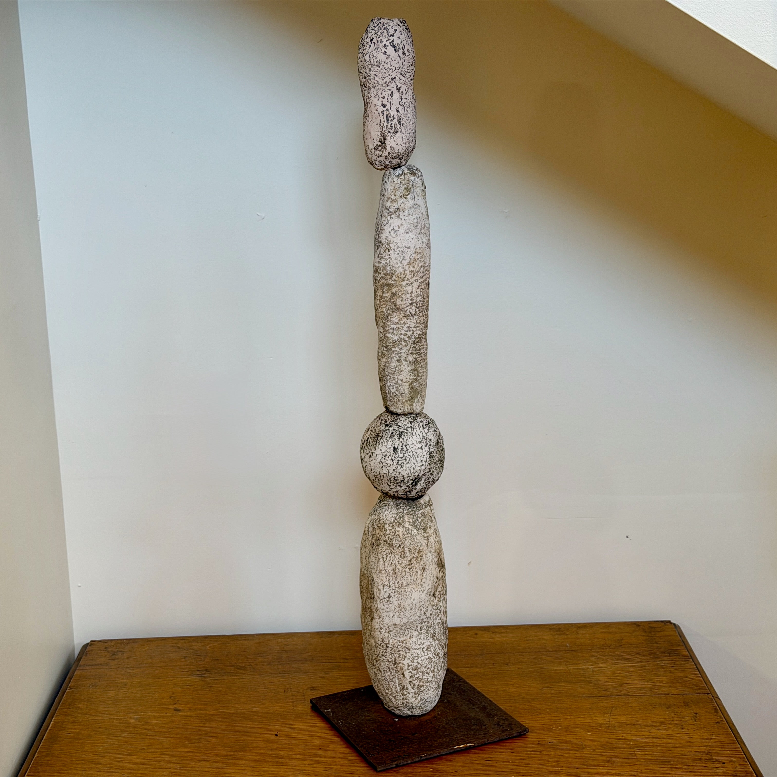 Large Totem, White & Brown
