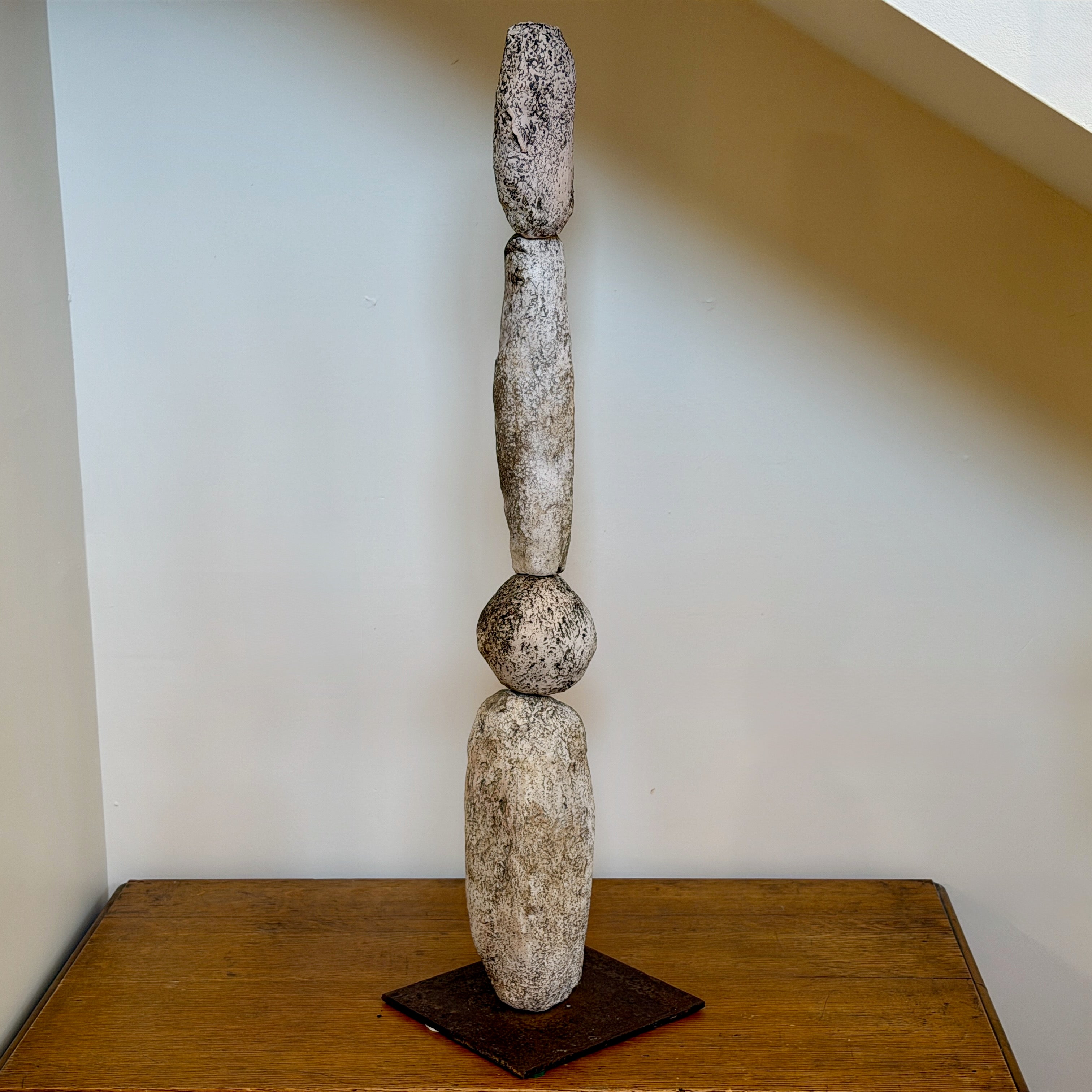 Large Totem, White & Brown