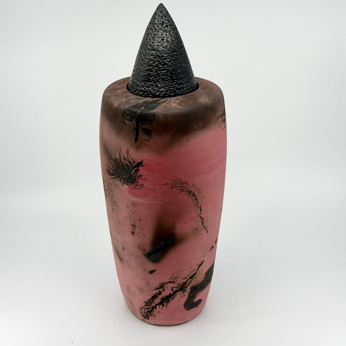 Pink Saggar Cylinder Jar