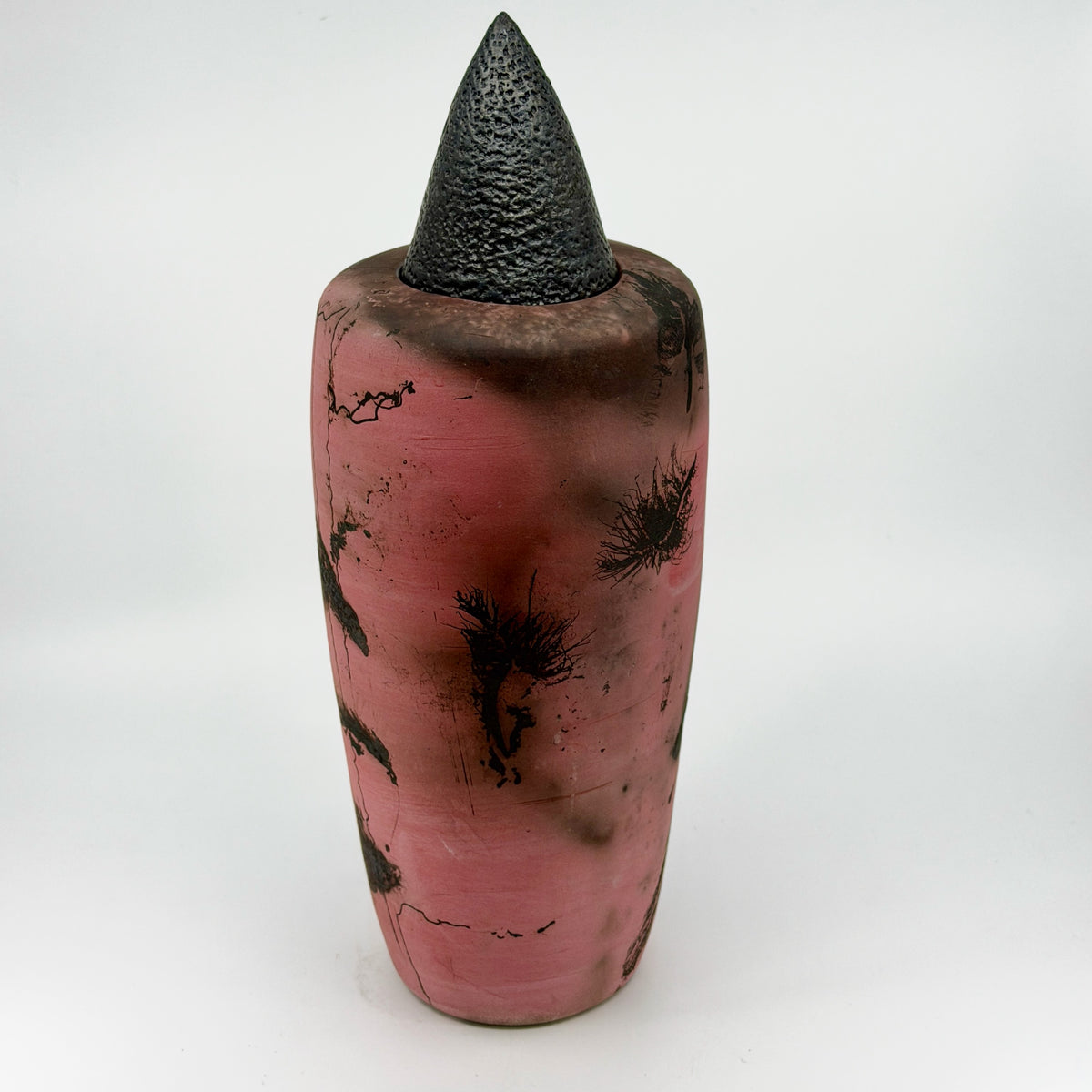 Pink Saggar Cylinder Jar
