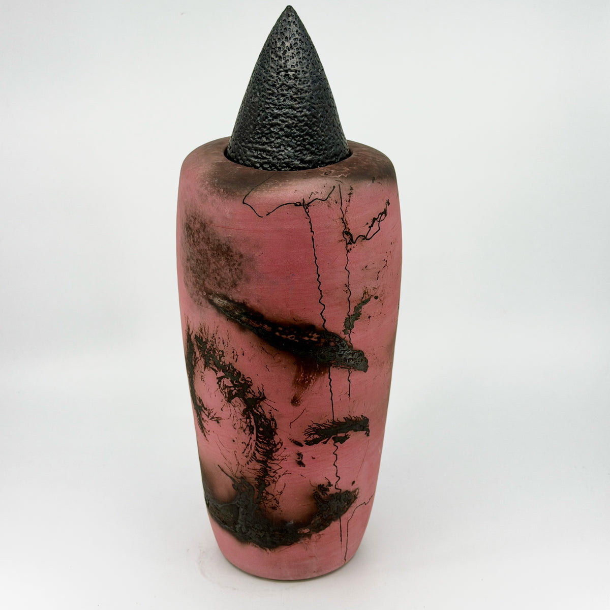 Pink Saggar Cylinder Jar