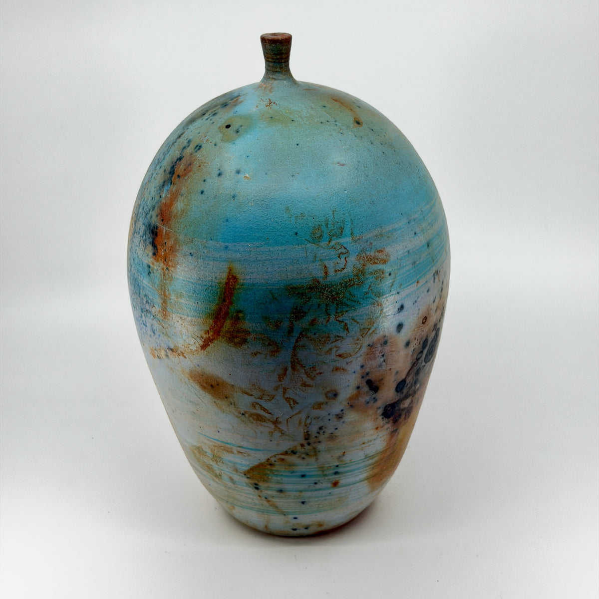 Blue Saggar Sphere With Lip