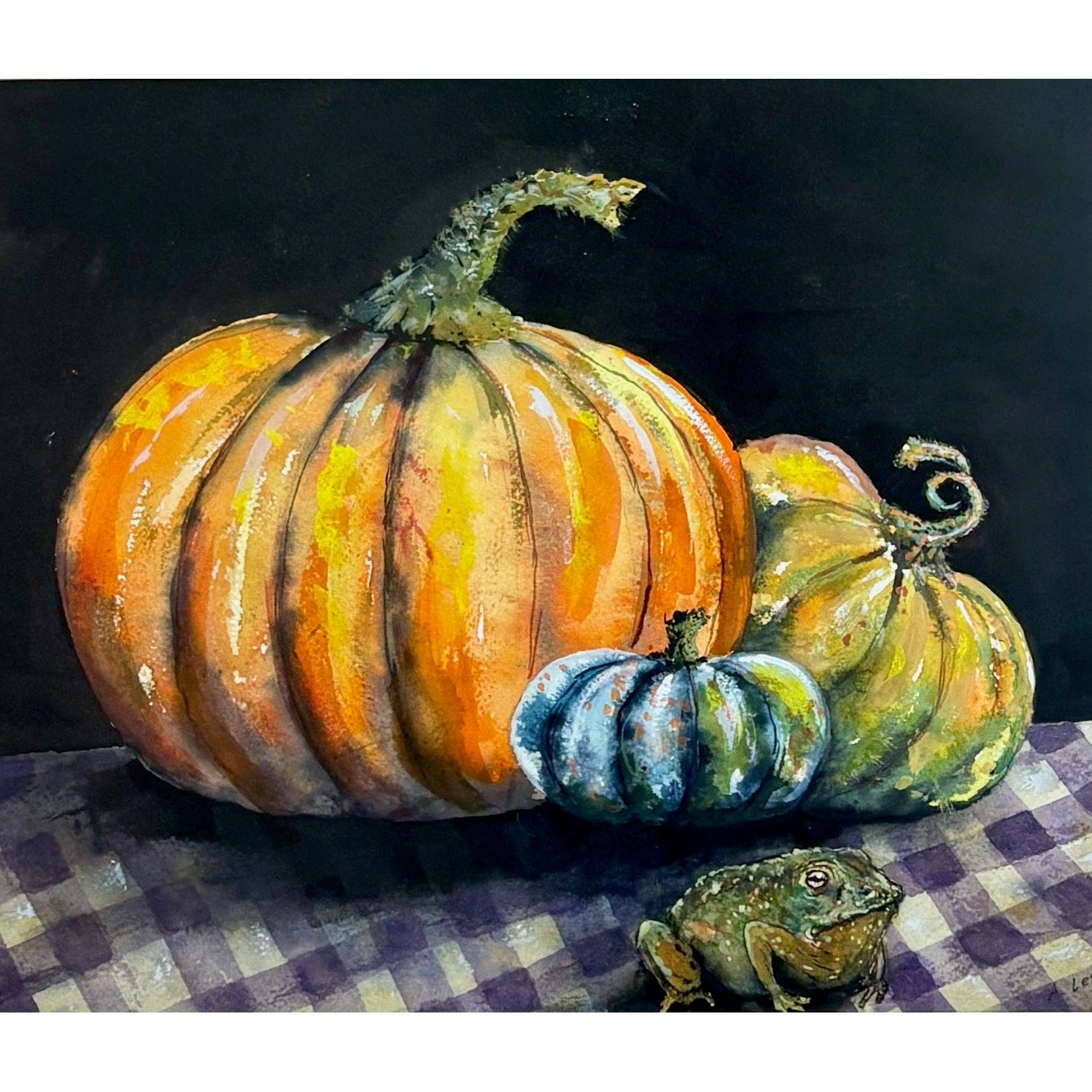 Three Pumpkins and a Toad
